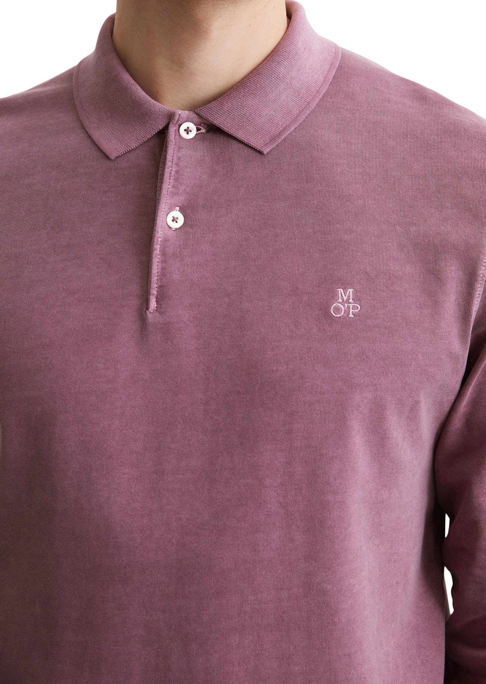 Marc O'Polo Poloshirt met lange mouwen in washed-look
