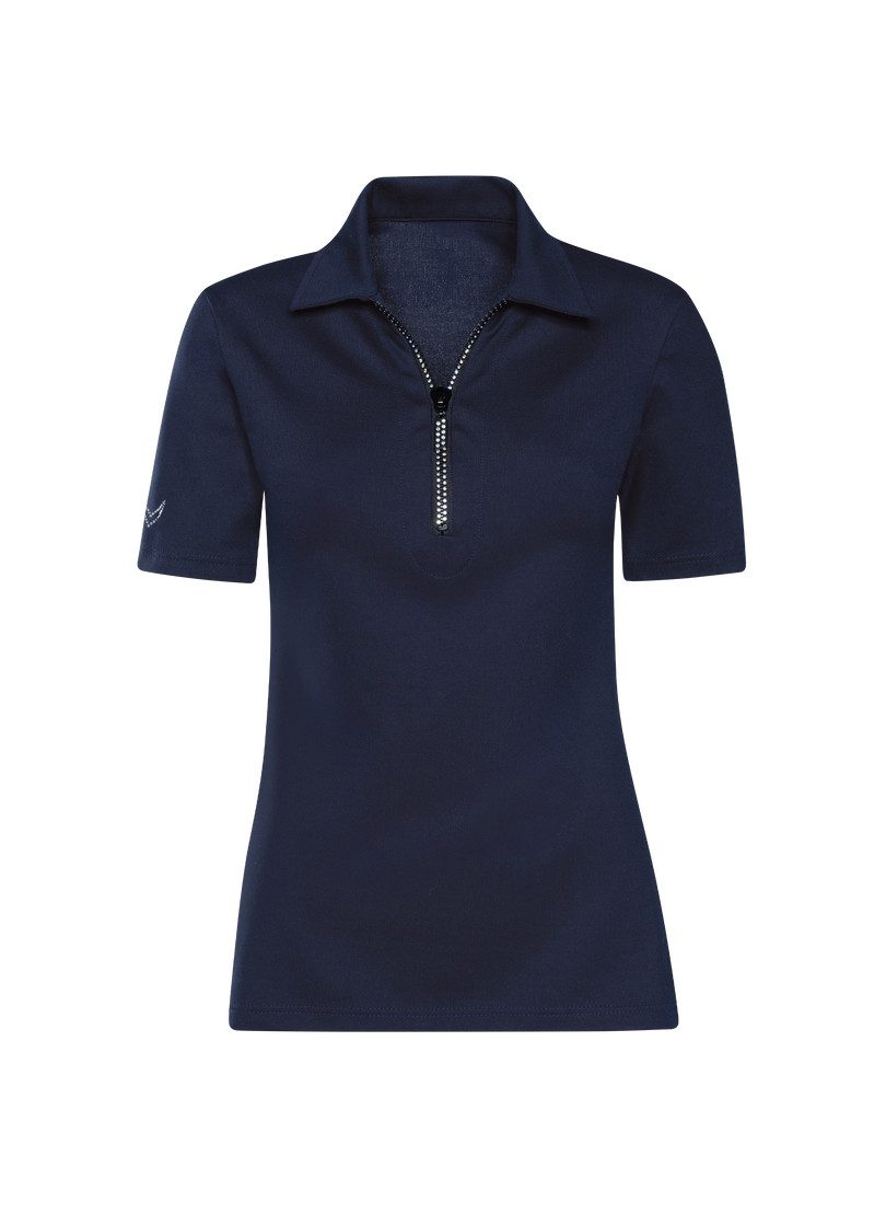 Trigema Poloshirt TRIGEMA slim fit poloshirt met kristallen (1-delig)