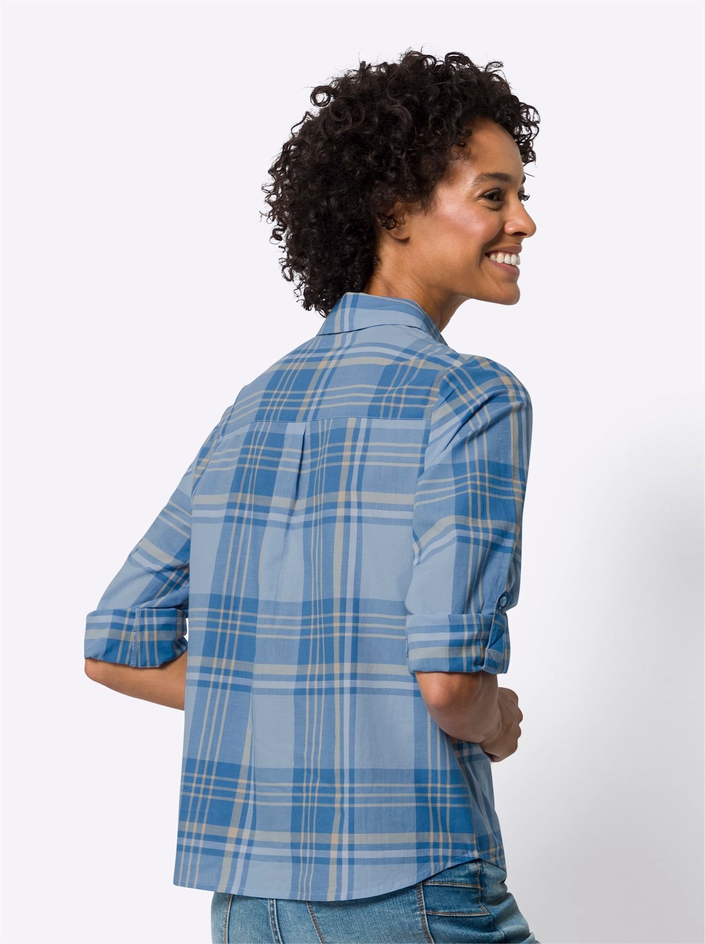 Classic Basics Geruite blouse