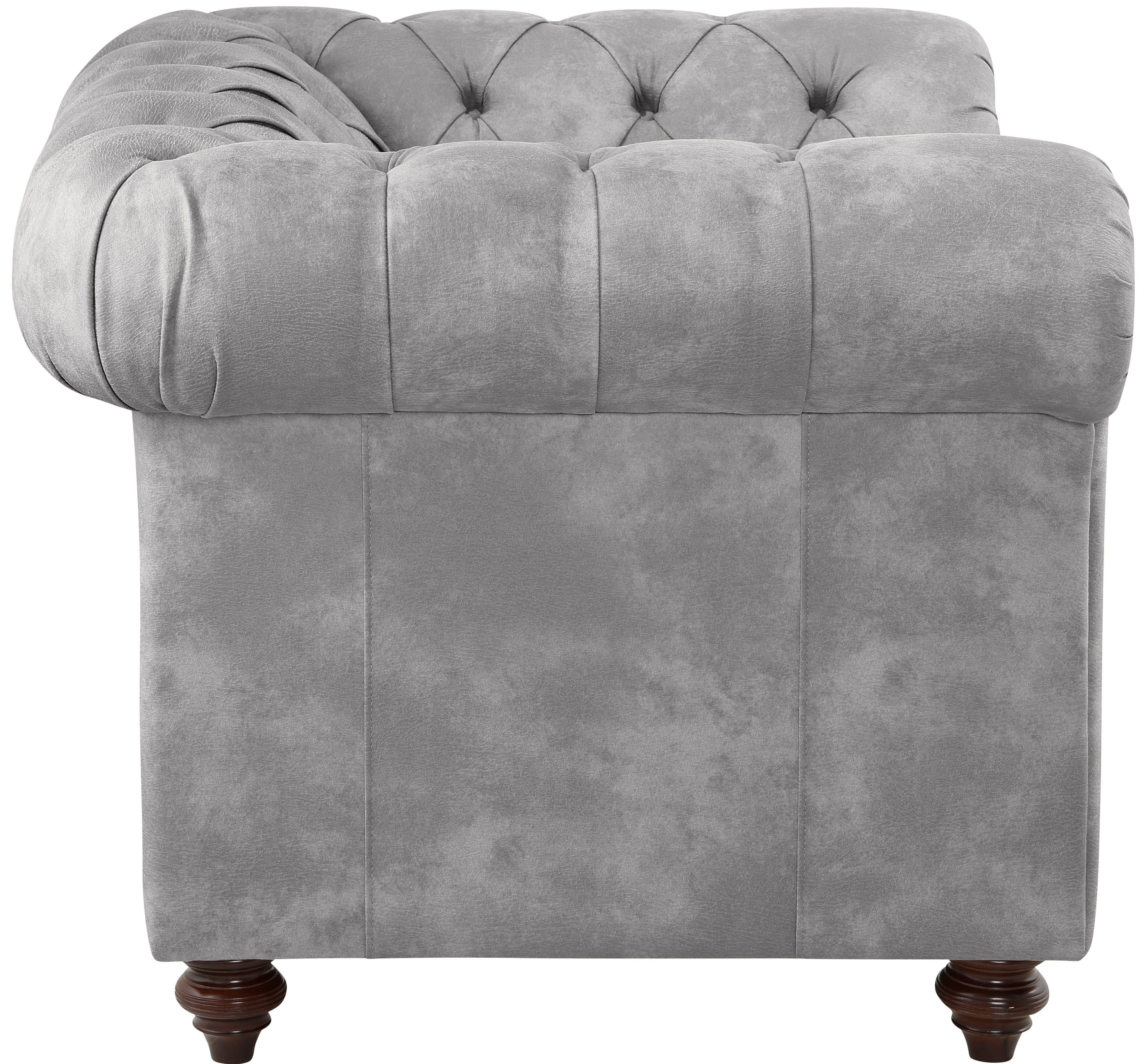 Home affaire Fauteuil Chesterfield B/D/H: 105/69/74 cm met hoogwaardige knoopdetails, ook in leer