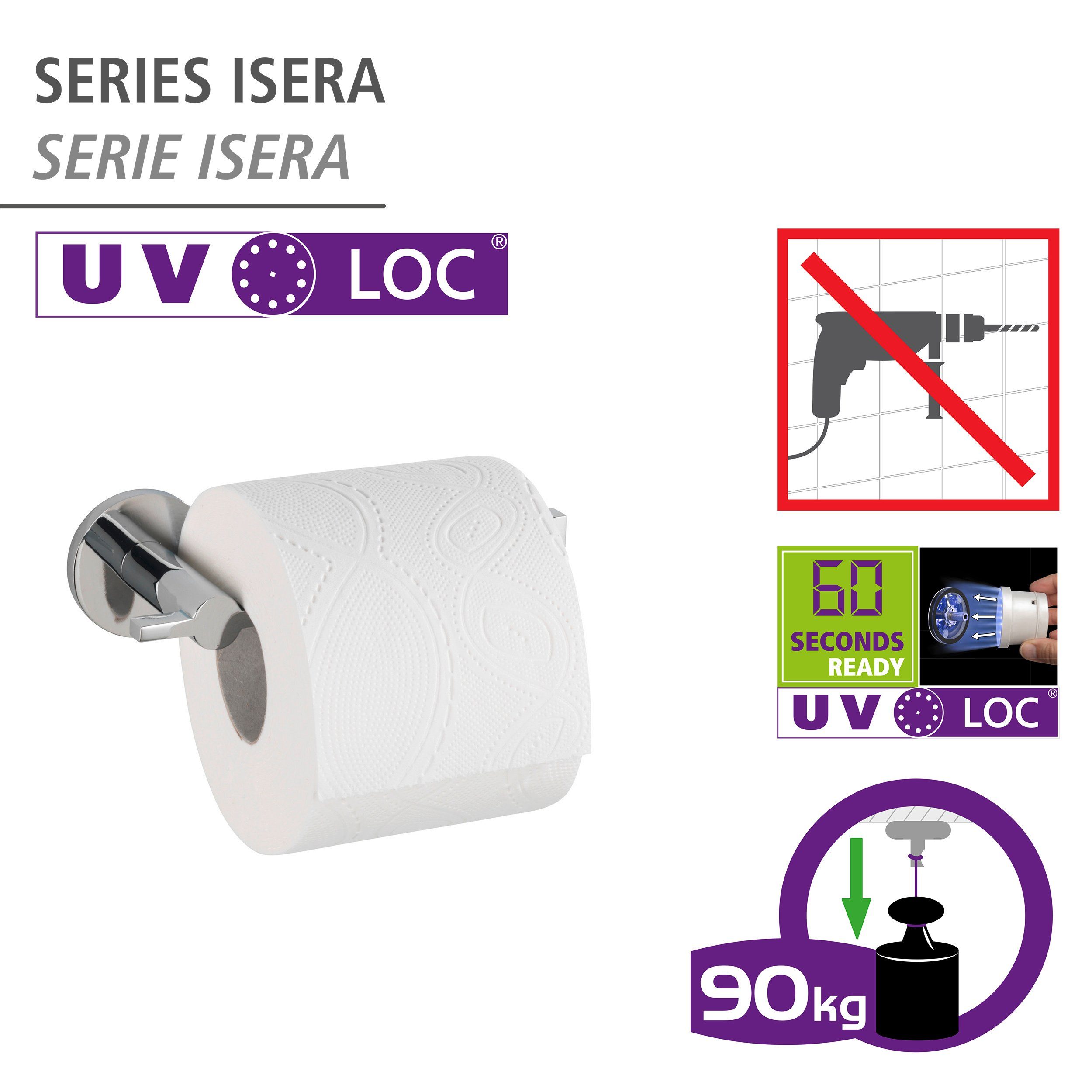 WENKO Toiletrolhouder UV-Loc® Isera Bevestigen zonder boren