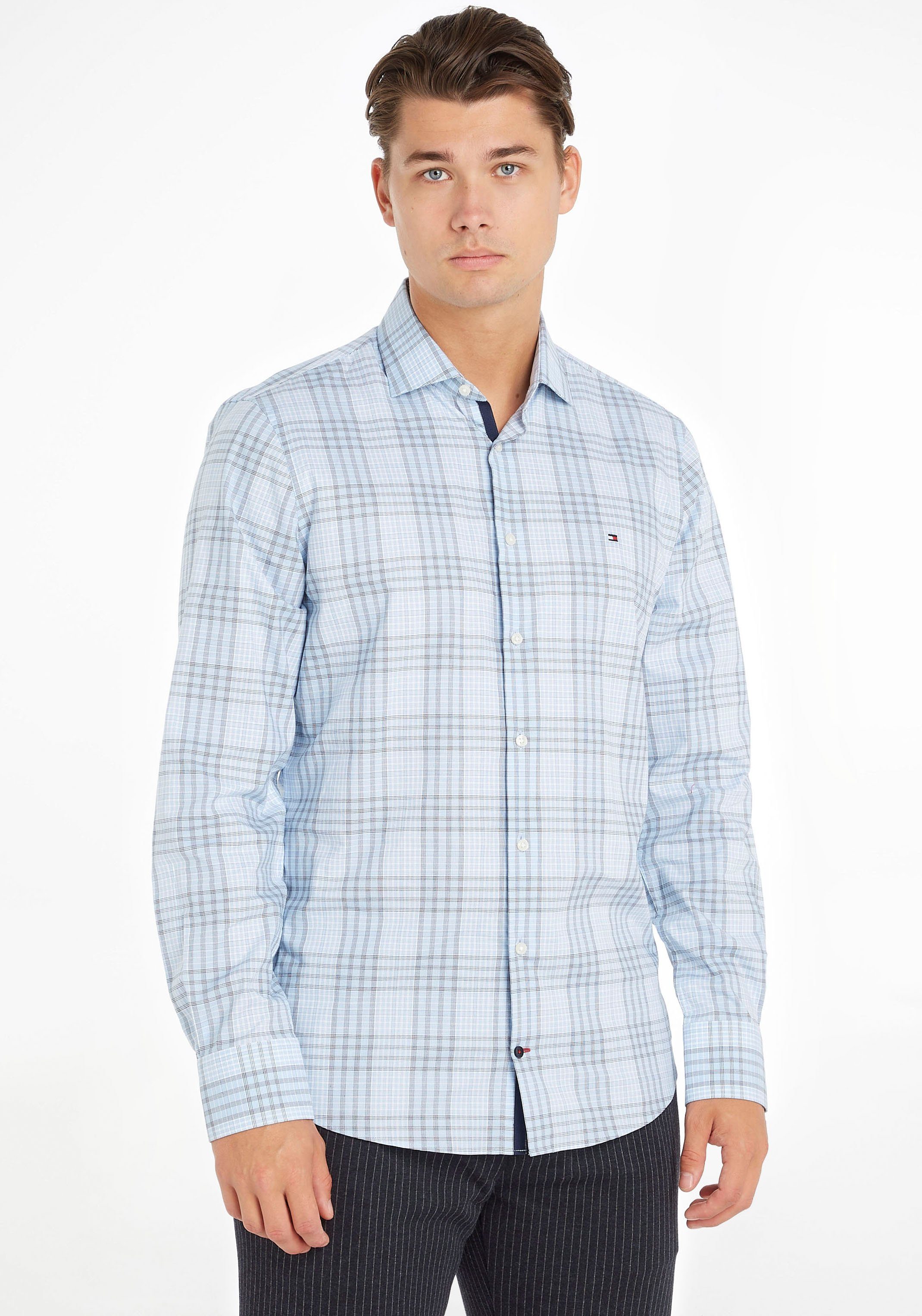 Tommy Hilfiger TAILORED Overhemd met lange mouwen CL STRETCH GLEN CHECK SF SHIRT