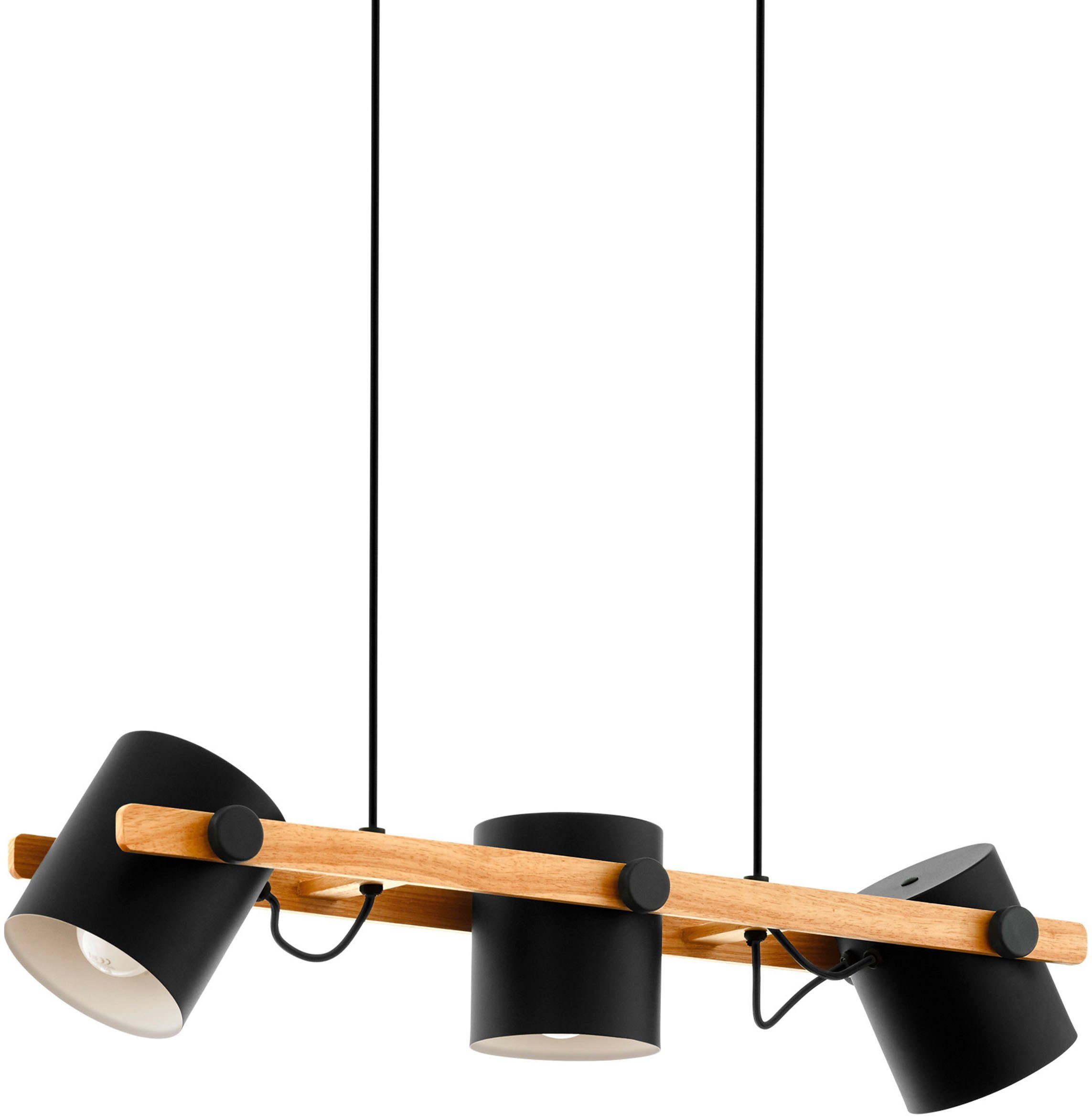 EGLO Hanglamp HORNWOOD zwart / l78 x h110 x b21 cm / excl. 3x e27 (max. 60 w) / plafondlamp plafondlampen zwart