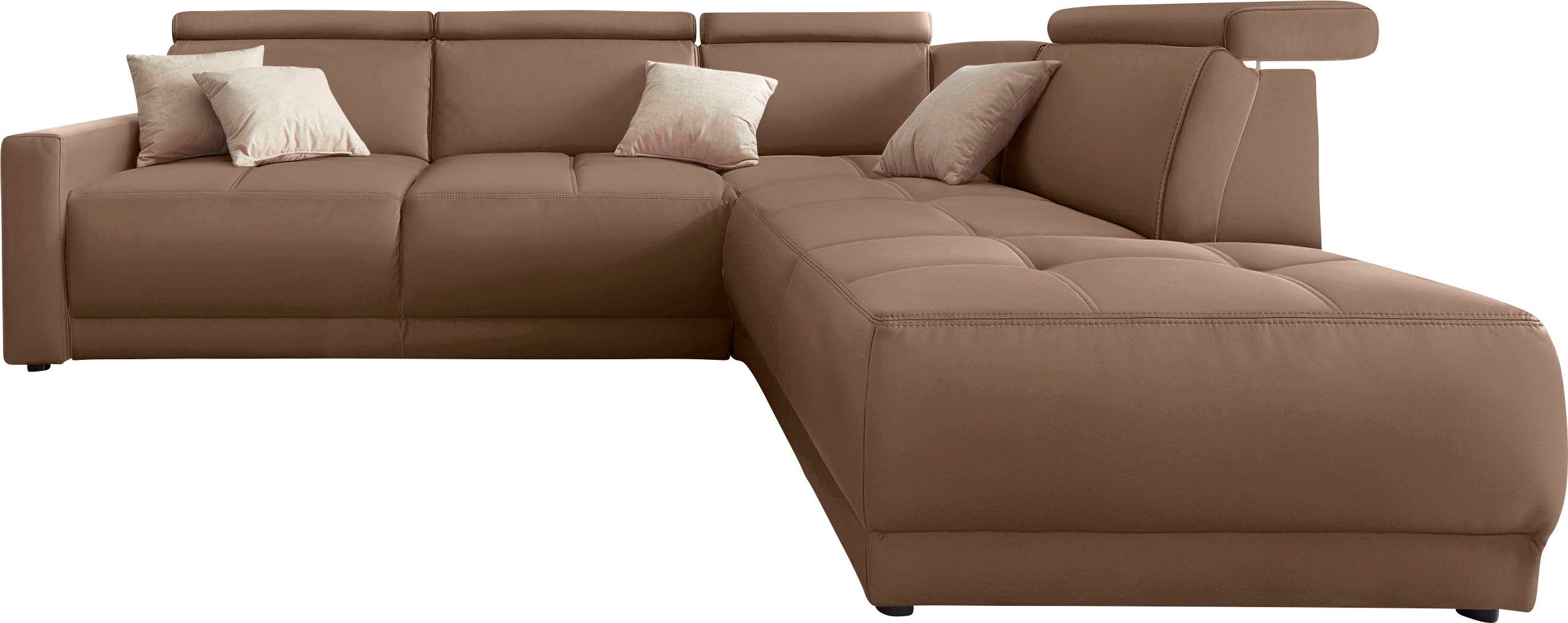 DOMO collection Hoekbank Ava, moderne zitstiksels met mooie dubbele naad, comfortabel, L-vorm