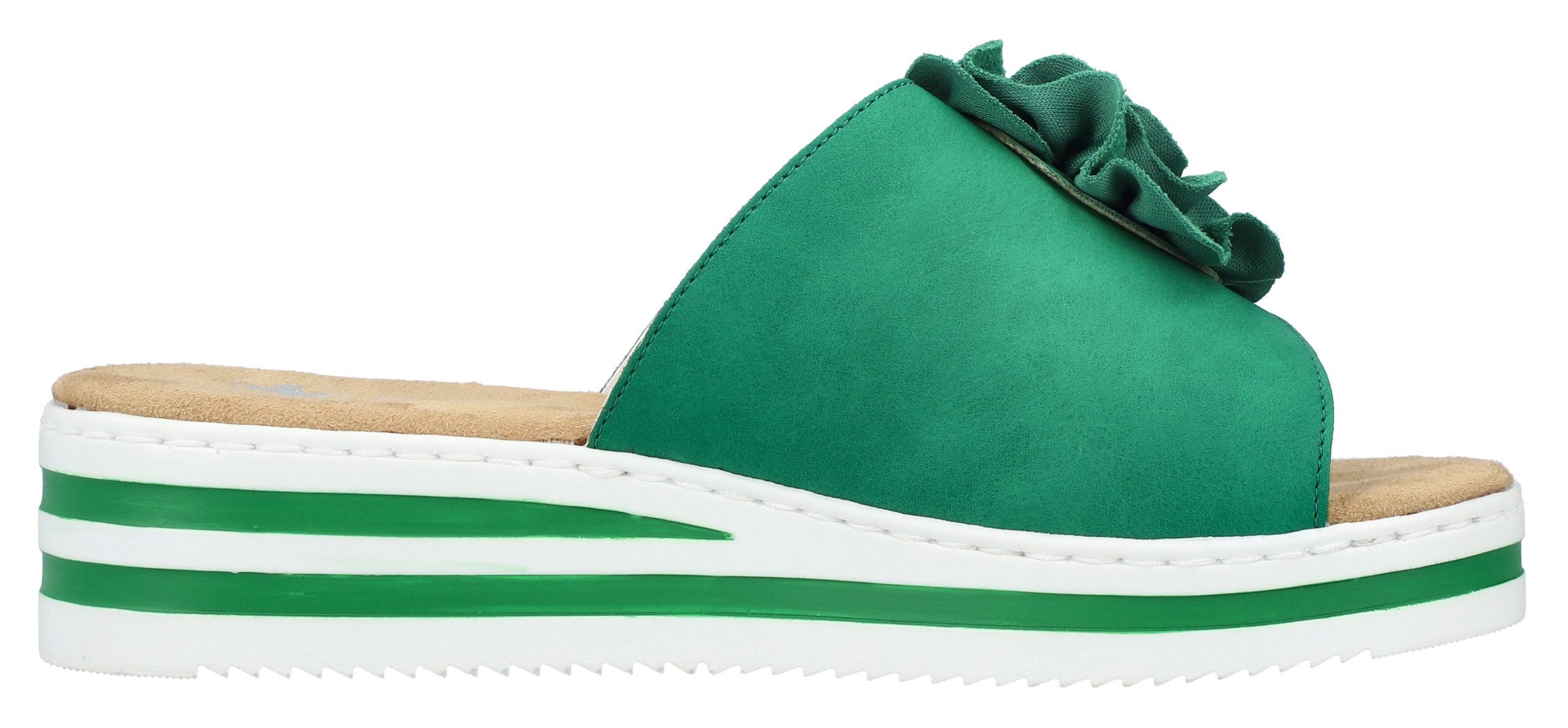 Rieker Slippers , zomerschoen, poolslide, strandschoen, sleehak, met klittenbandsluiting