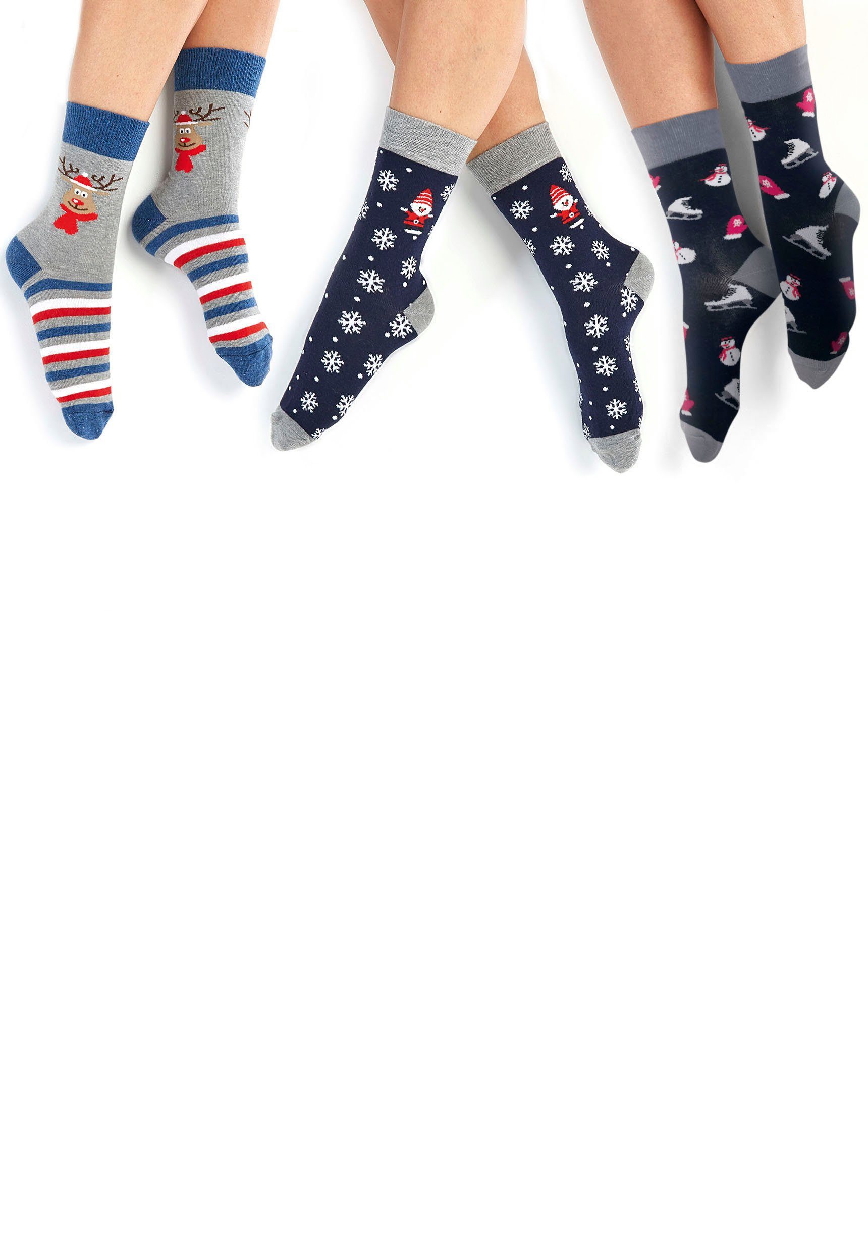 H.I.S Sokken met kerstdesign (set, 3 paar)