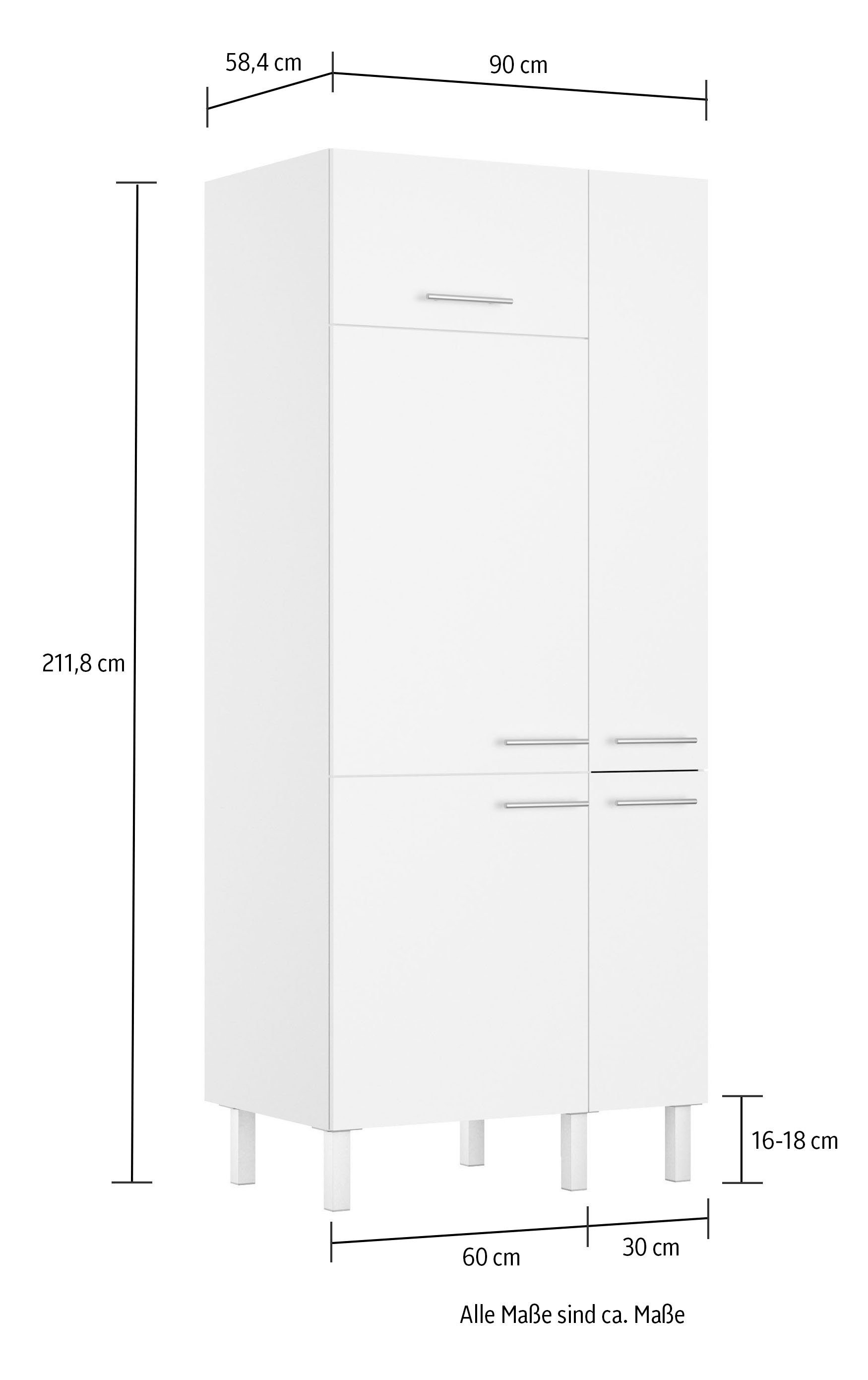 OPTIFIT Keuken Lilly Breedte 90 cm, optioneel met elektrisch apparaat
