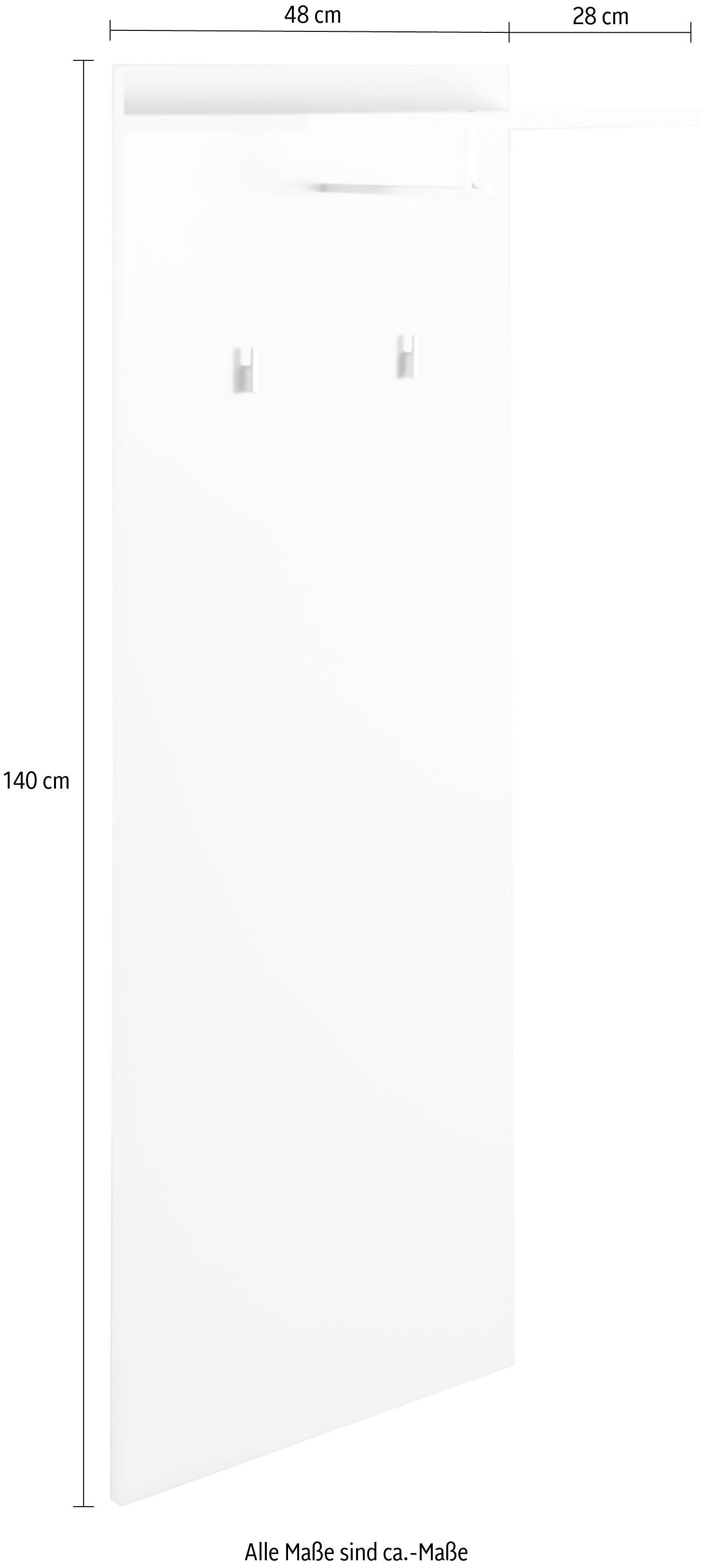 INOSIGN Kapstokpaneel Jakob met planchet, breedte 48 cm
