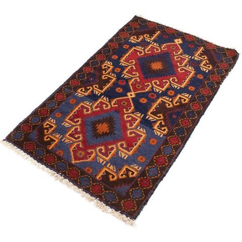morgenland wollen kleed Belutsch Teppich handgeknüpft blau handgeknoopt