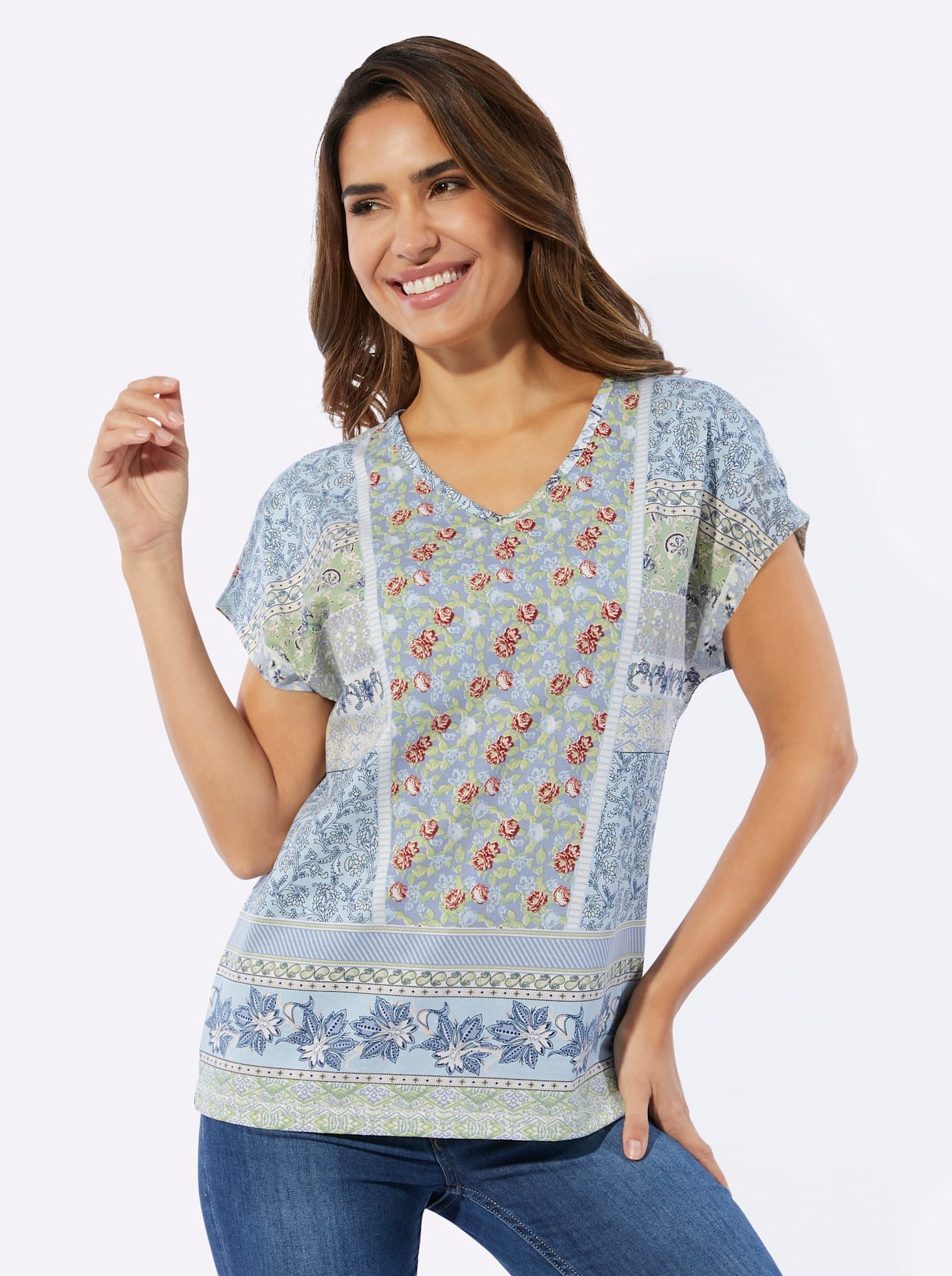 Classic Basics Shirt met V-hals (1-delig)