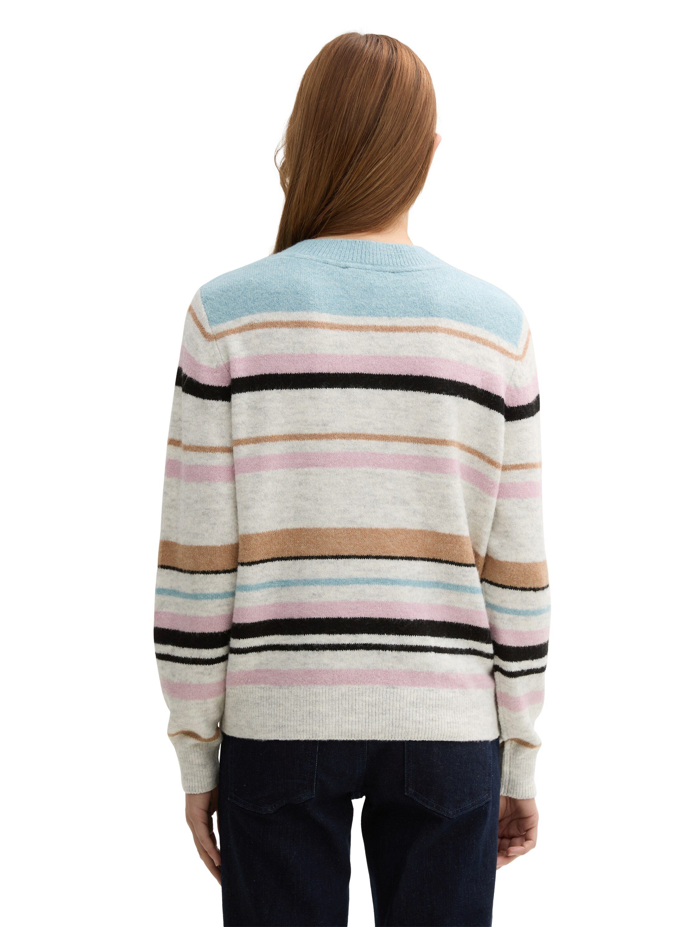 Tom Tailor Denim Gebreide trui met gestreept patroon