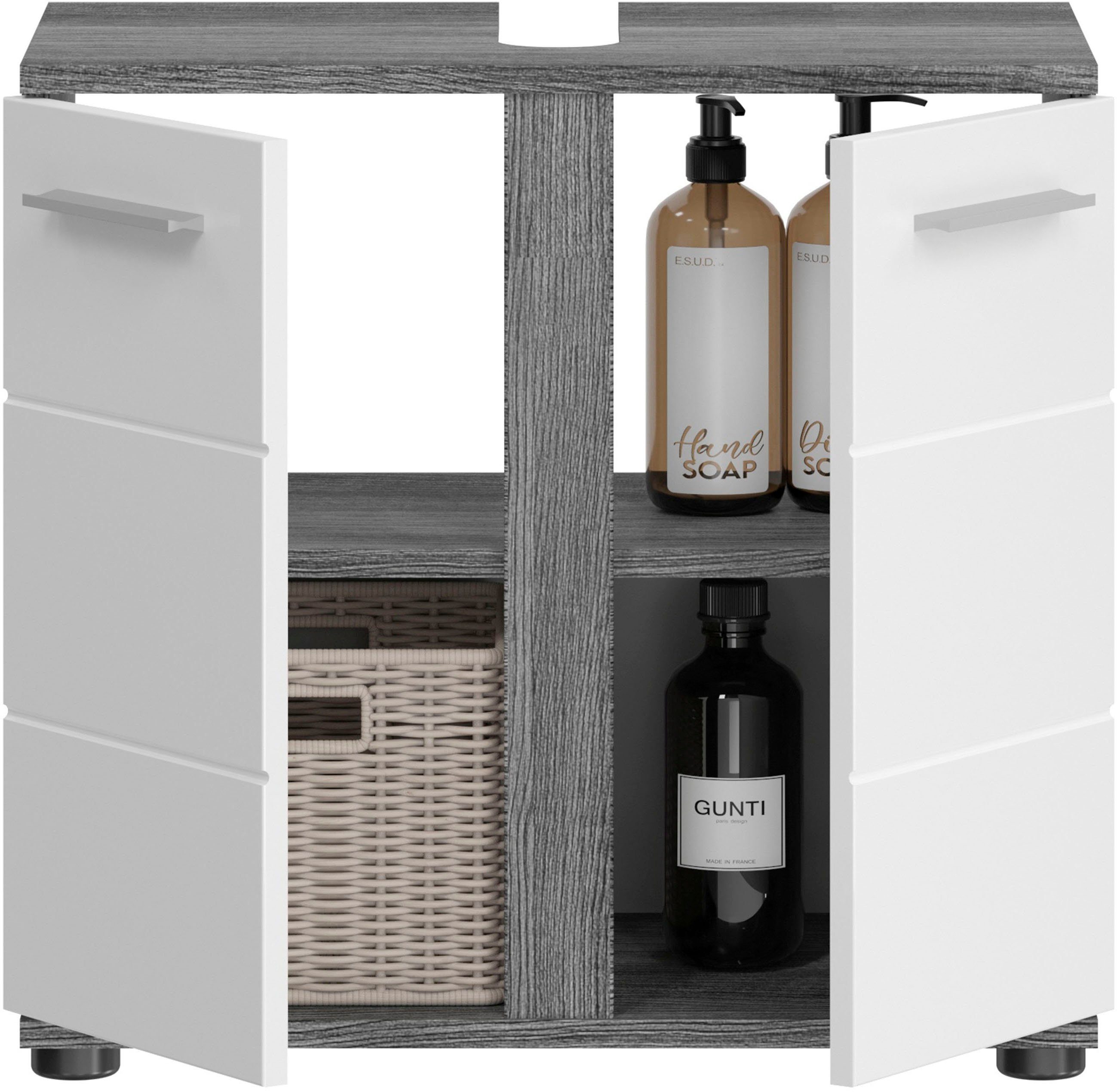 welltime Badkamerserie LUCCA, 4-delig, TOPSELLER!, MDF hoogglansfront, bestaande uit: (set, 4-delig)