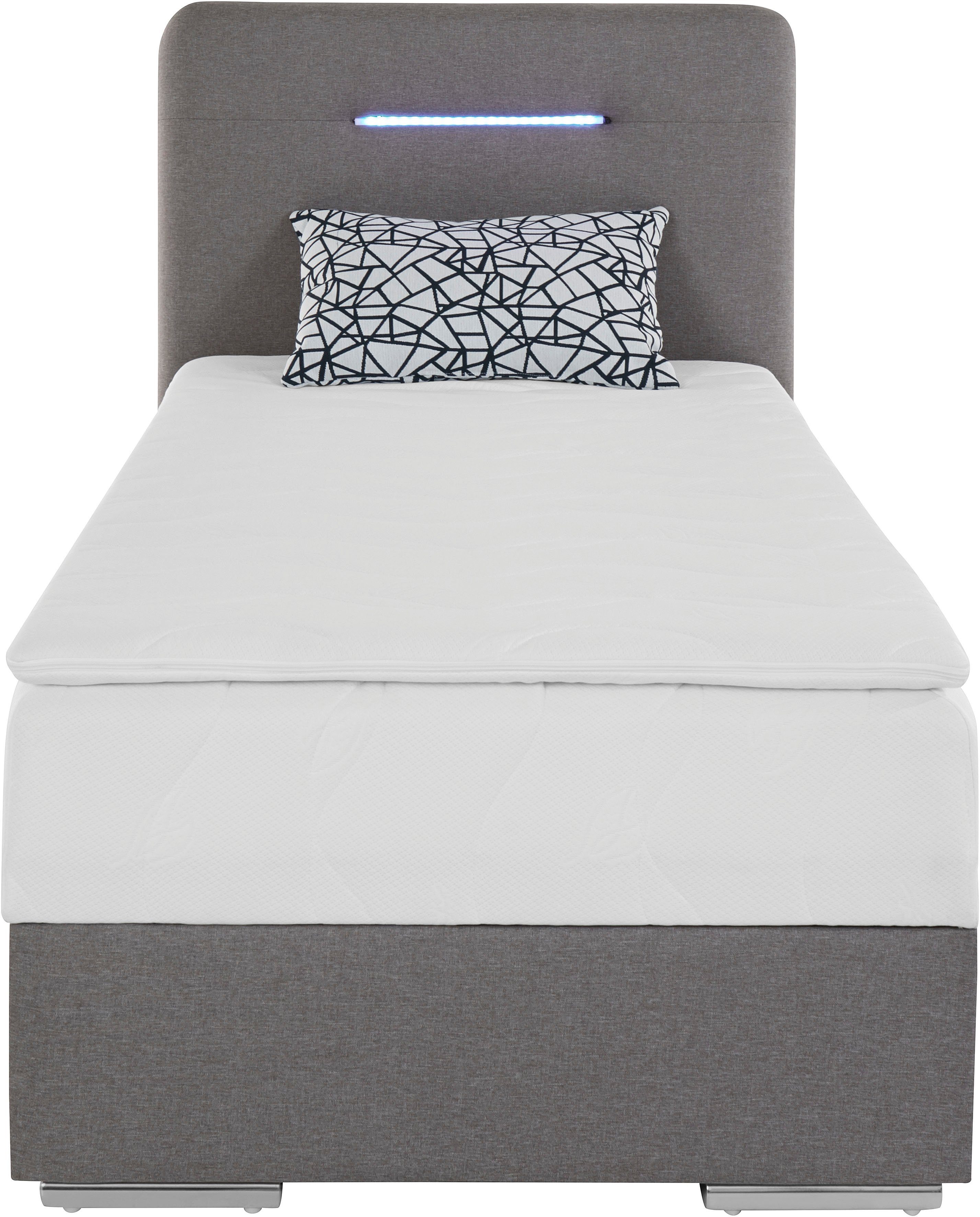 COTTA Boxspring Lighstar inclusief ledverlichting, topmatras, bedkist en sierkussen