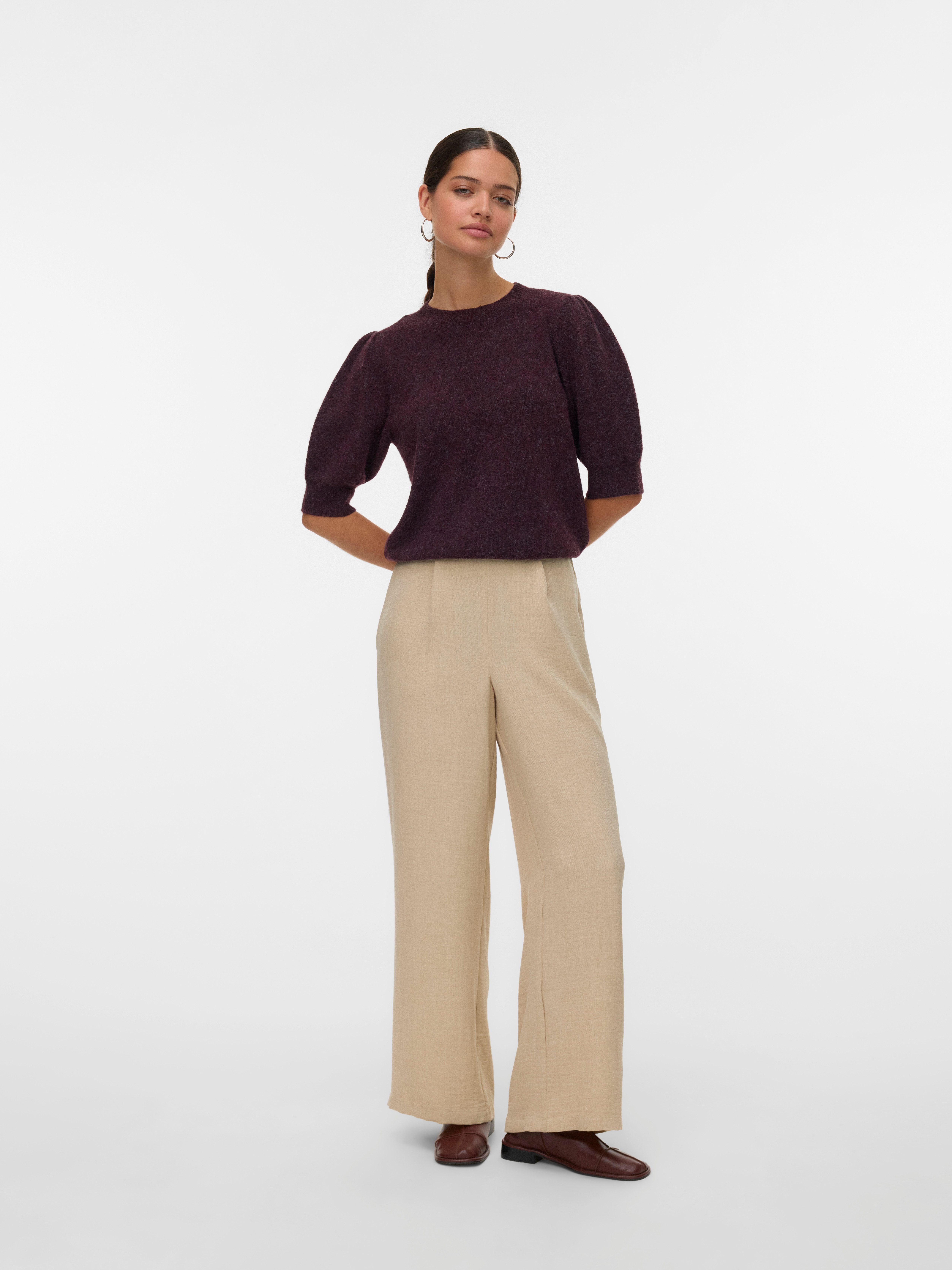Vero Moda Gebreide trui VMDOFFY 2/4 O-NECK PULLOVER GA NOOS