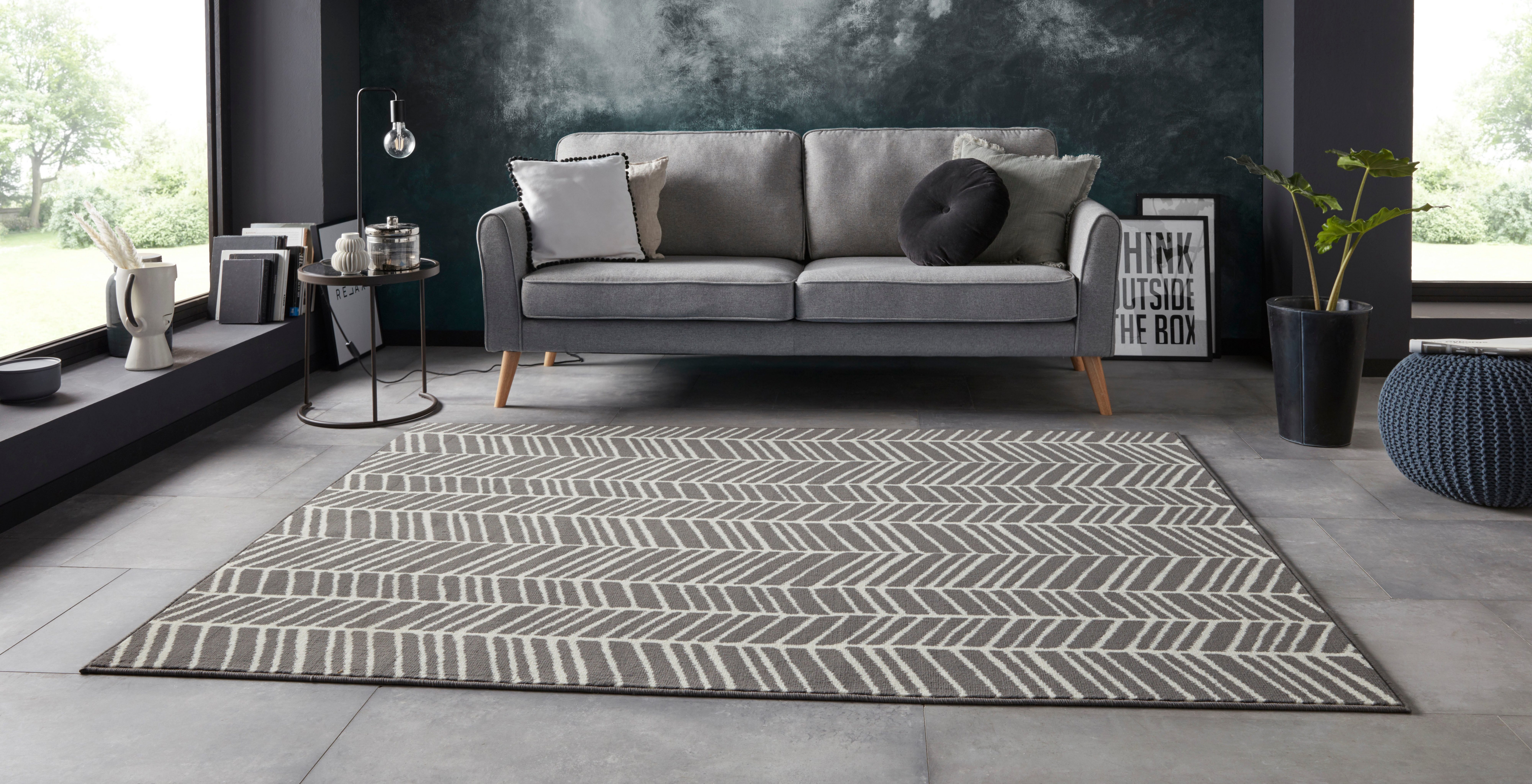 andas Vloerkleed Luke Korte pool, streepdesign, volle kleuren, afgehecht