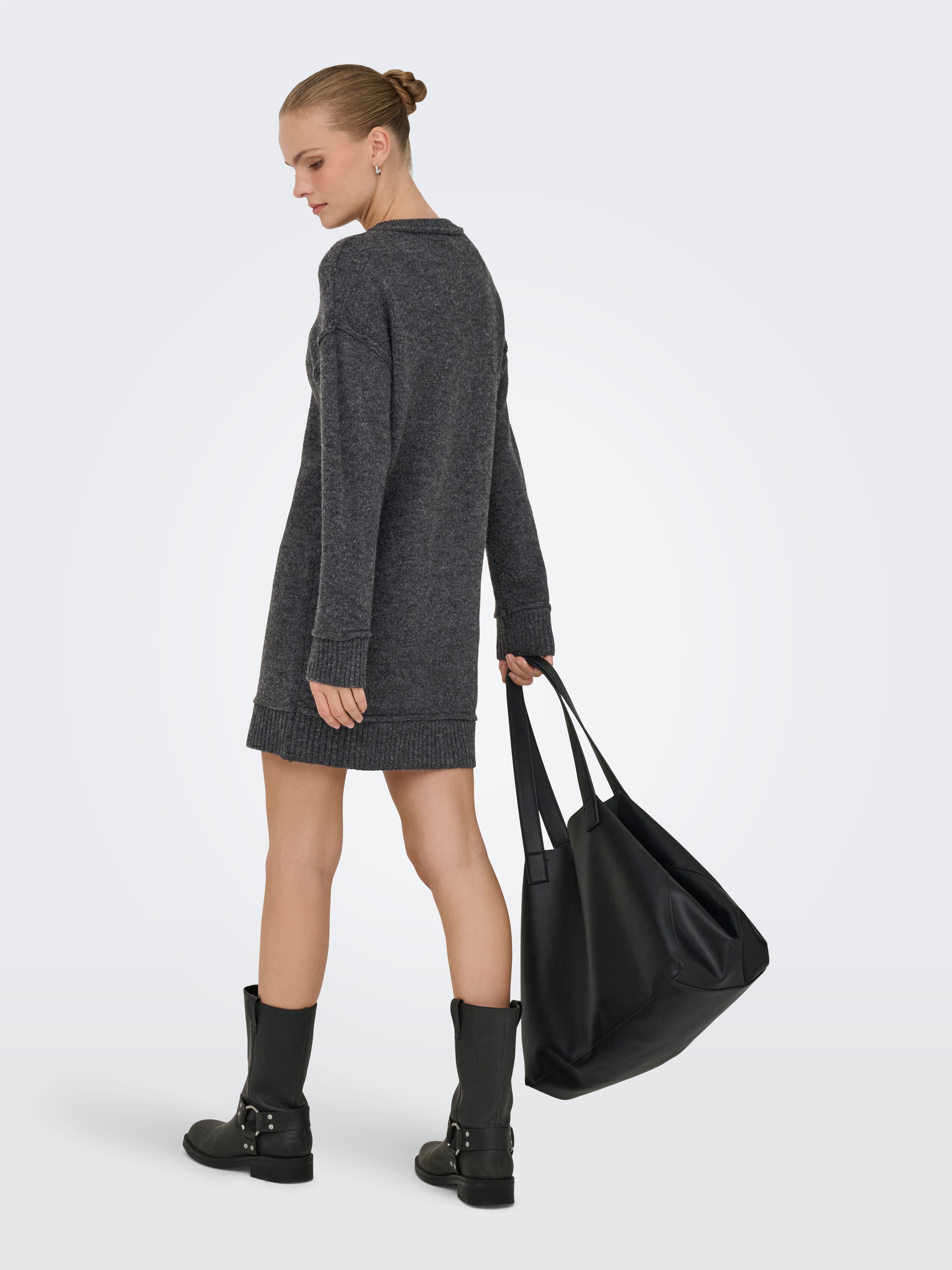 Only Midi-jurk ONLHAZEL LS O-NECK DRESS BF KNT