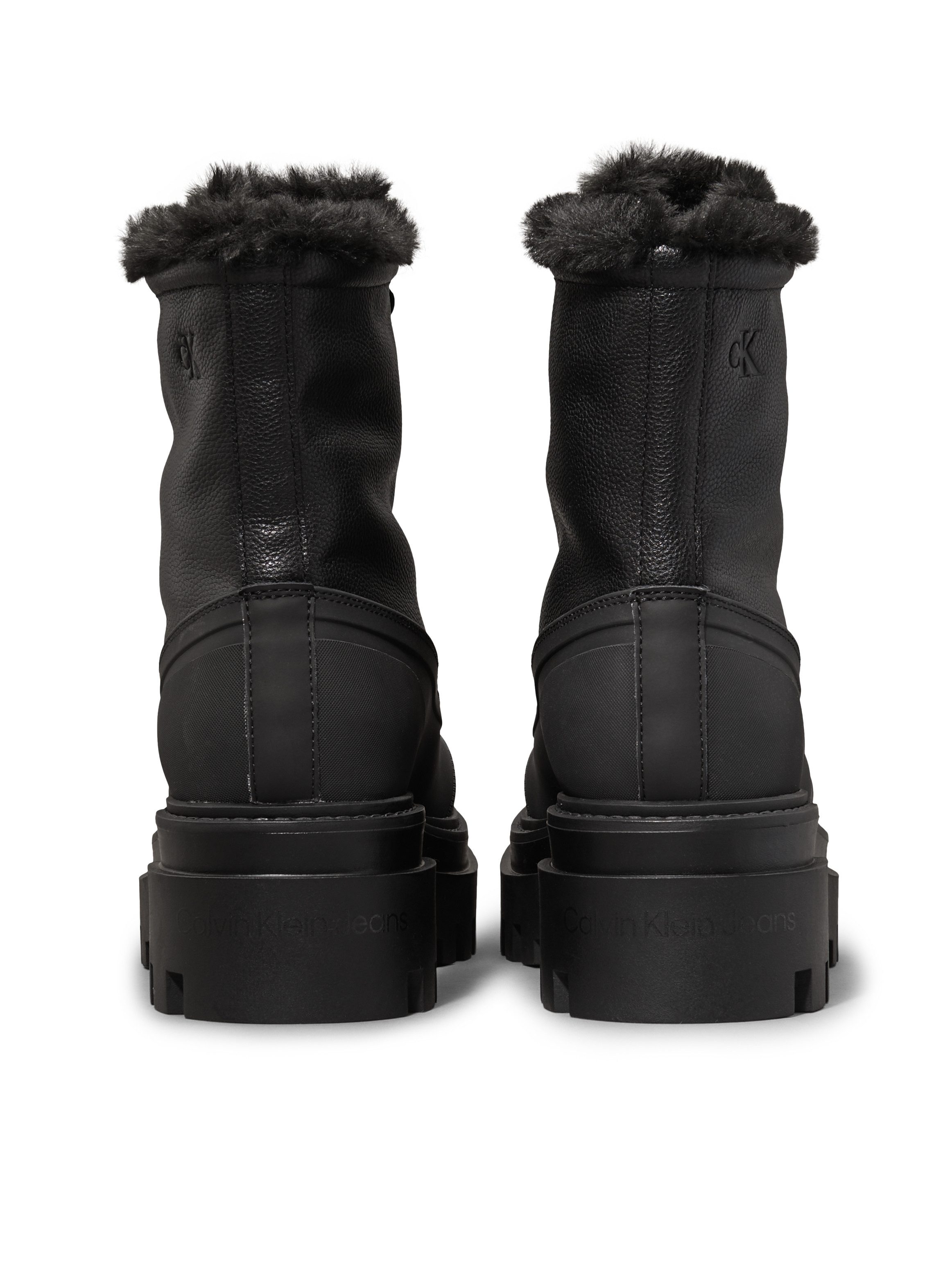 Calvin Klein Winterlaarzen FLATFORM LACE UP BOOT PADDED , veterschoenen, enkellaars, plateau-profielzool, met warme voering