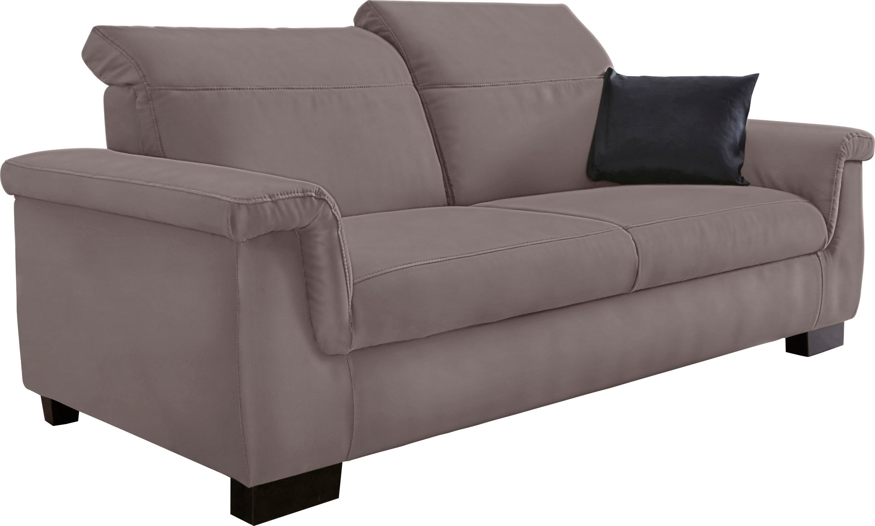 DOMO collection 2,5-zitsbank Sully optioneel met rugverstelling bruin, 2-zitsbanken, 210 cm