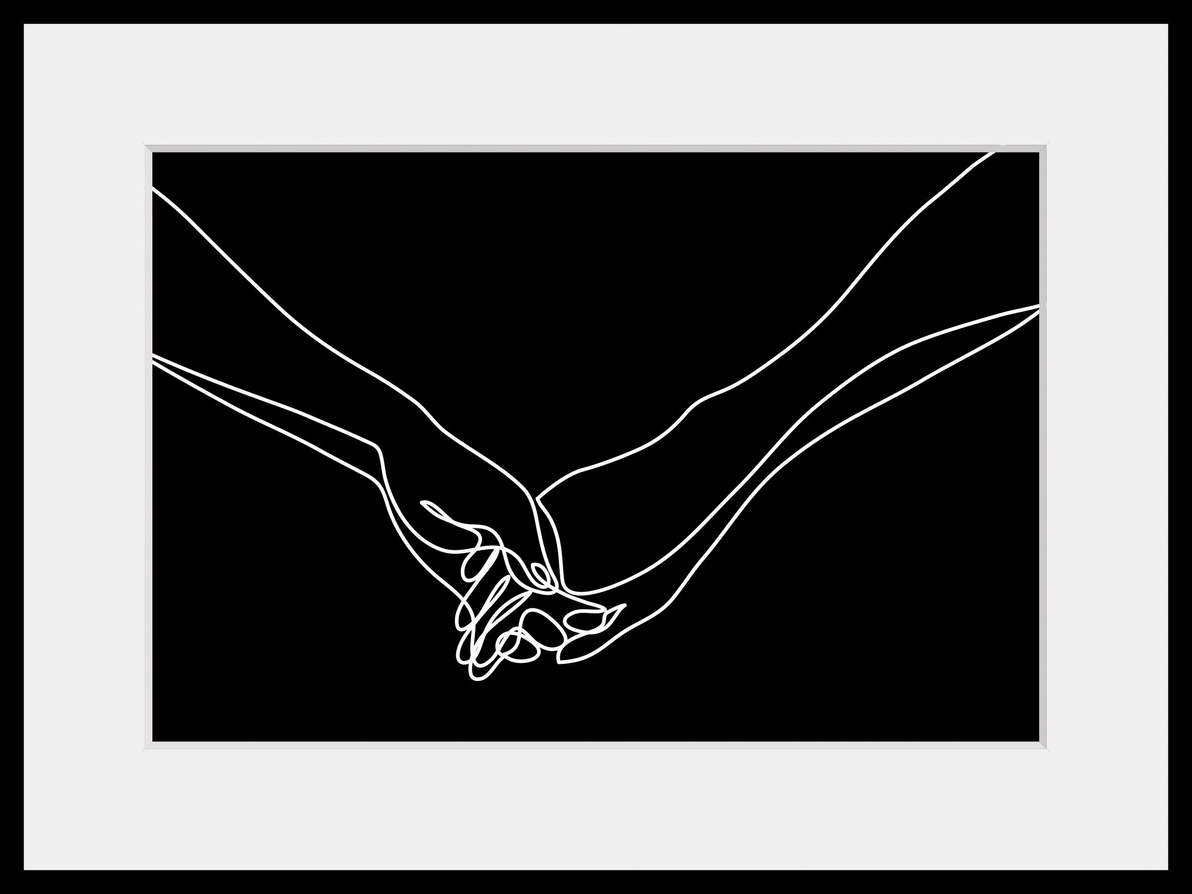 queence Wanddecoratie I wanna hold your hand HD premium posterdruk incl. houten lijst (1 stuk)