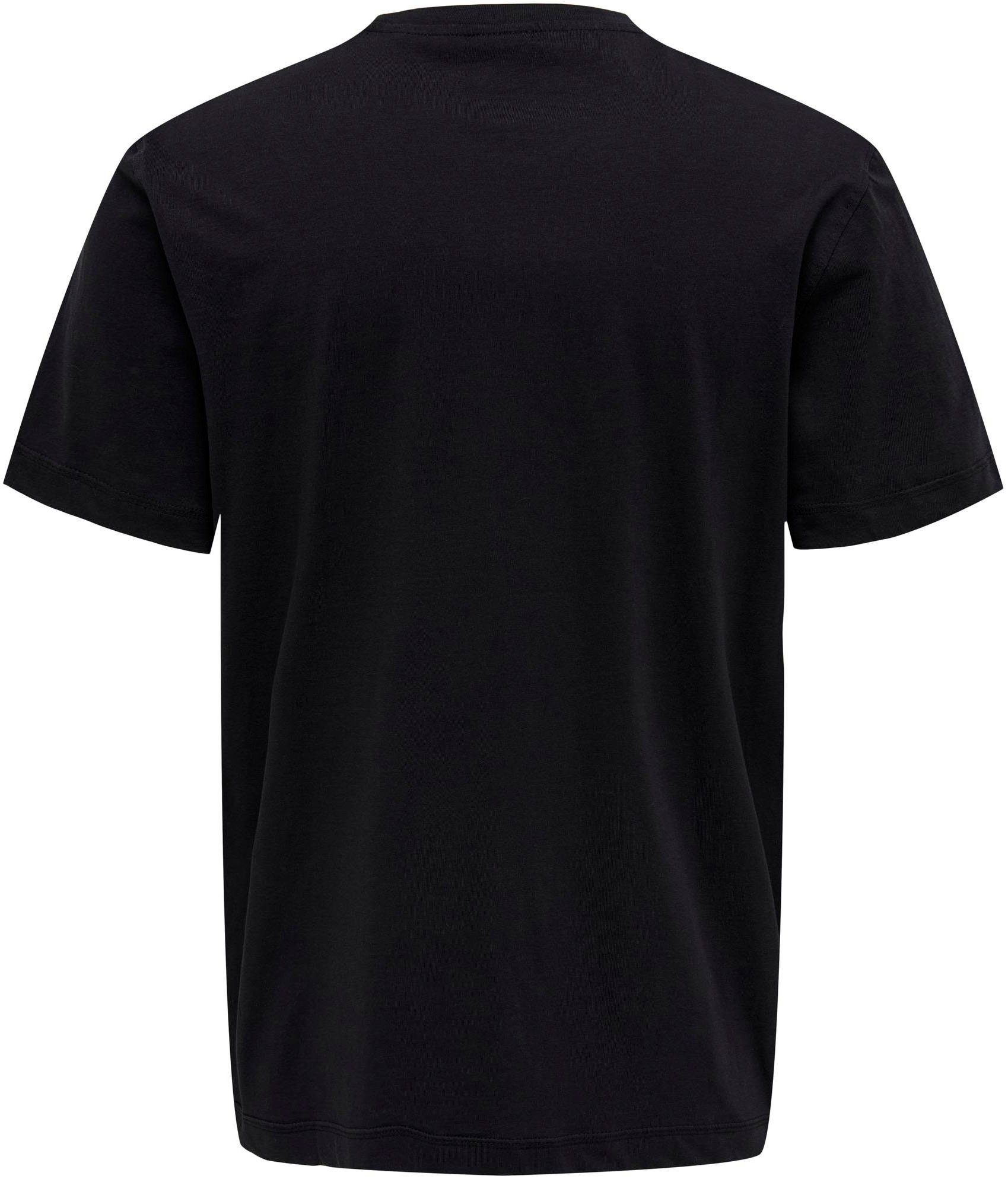 ONLY & SONS Shirt met ronde hals ONSMAX LIFE REG SS STITCH TEE