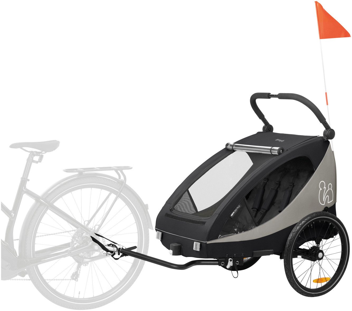 Hauck Kinderen fiets aanhanger 2in1 Bike Trailer und Buggy Dryk Duo Plus, black