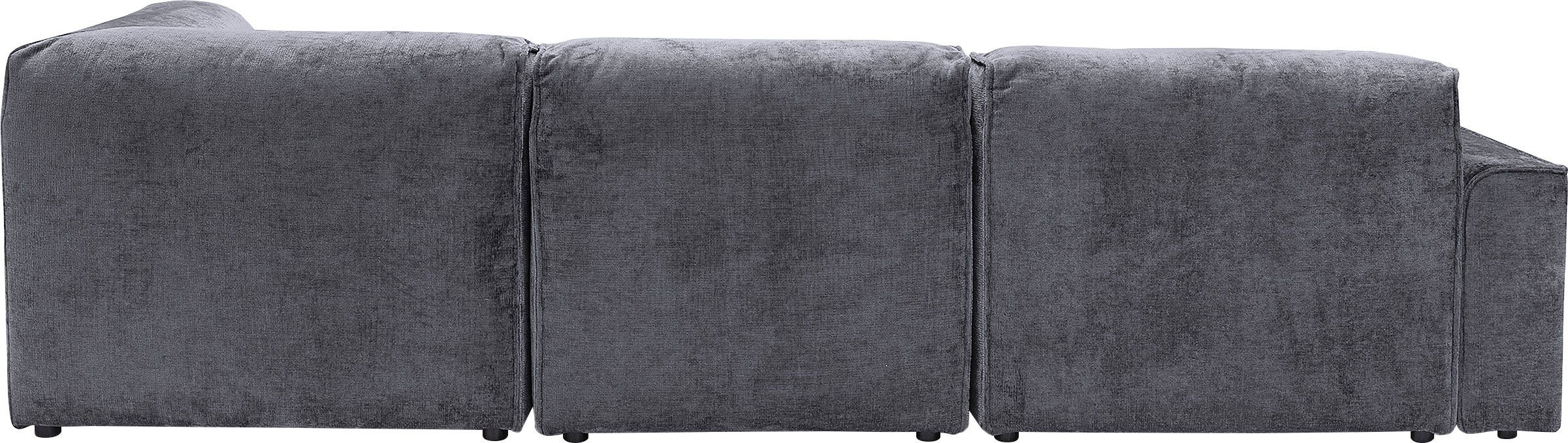 RAUM.ID Hoekbank Monolid L-vorm Afzonderlijke module voor combinatie op maat, bekleding in teddy-look (4-delig)