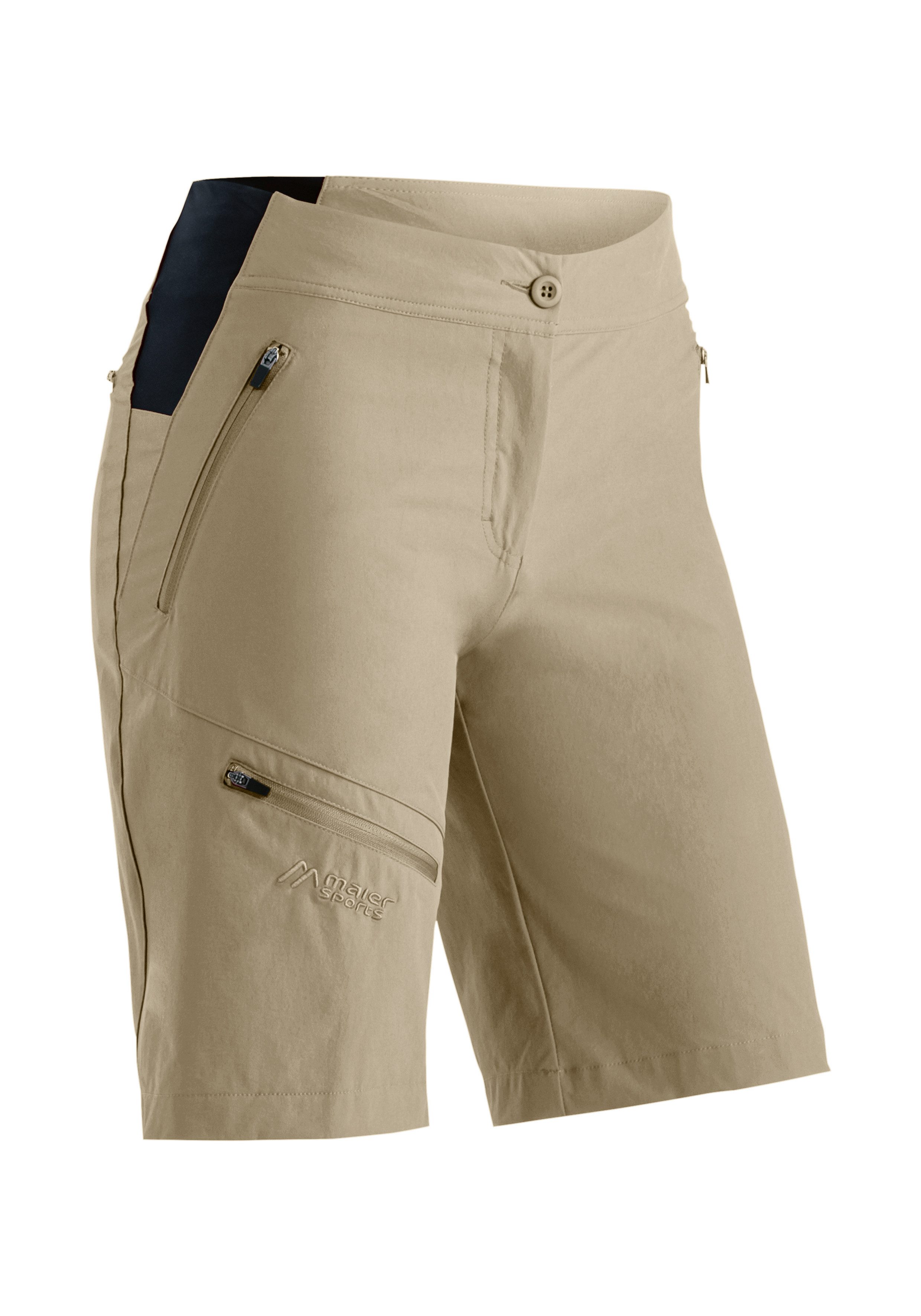 Maier Sports Outdoorbroek Inara Short Vario Dames shorts, korte wandelbroek, outdoorbroek, 4 zakken, regular fit dames broeken maat 42 beige
