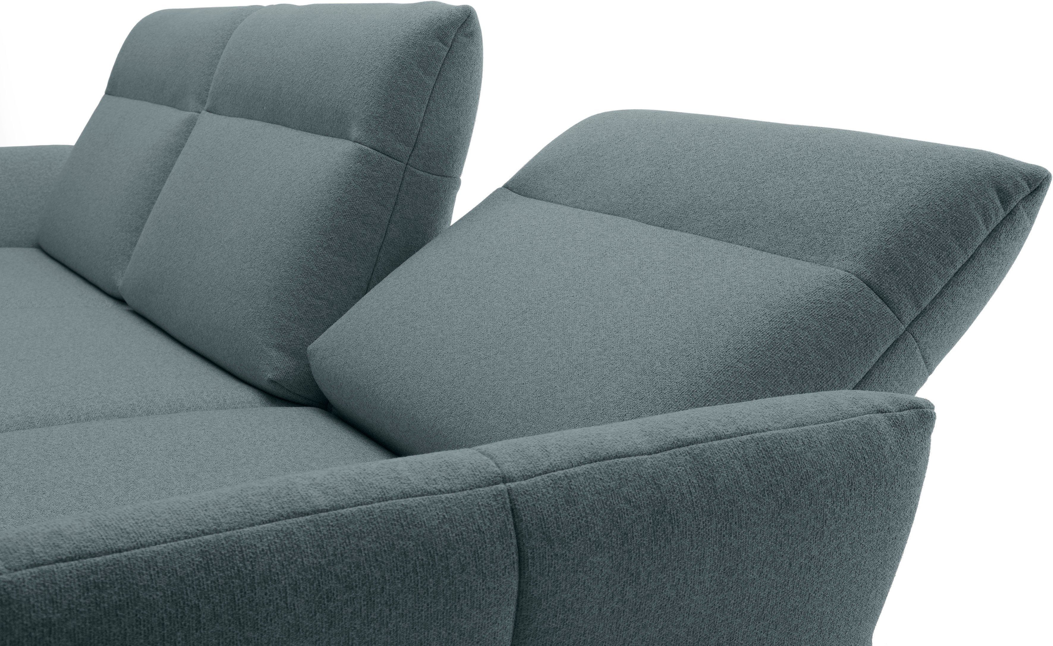 Creation BY ROLF BENZ Hoekbank Hs.460 Sokkel in walnotenhout, onderstel in umbra grijs, breedte 338 cm
