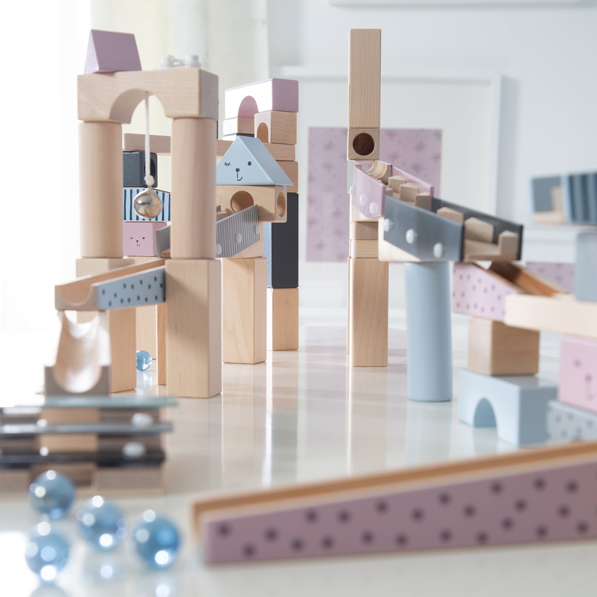 Roba® Bouwpakket knikkerbaan Knikkerbaan met geluidseffecten en knikkers (100-delig)