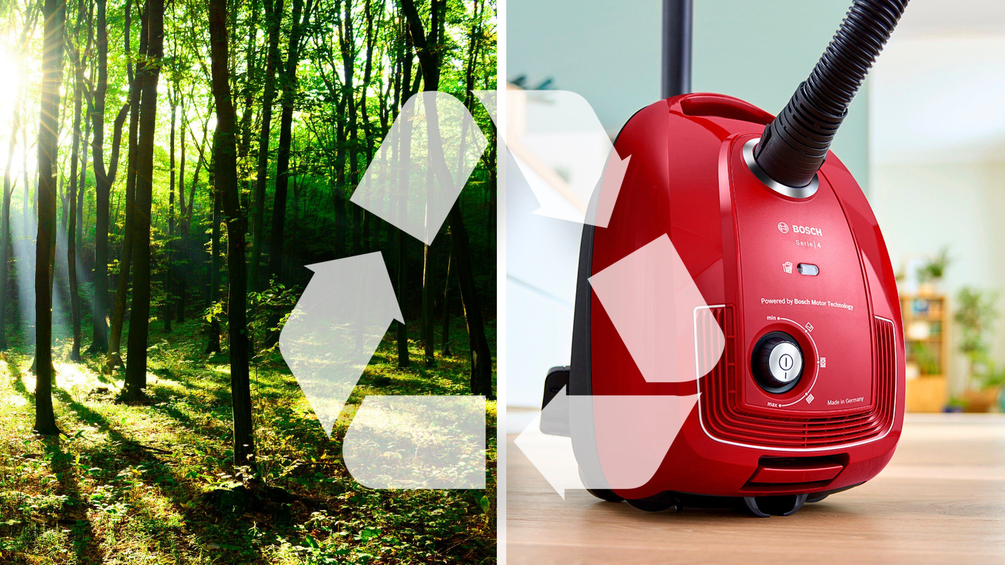 BOSCH Stofzuiger BGD38RD1H van 30% gerecyclede kunststof