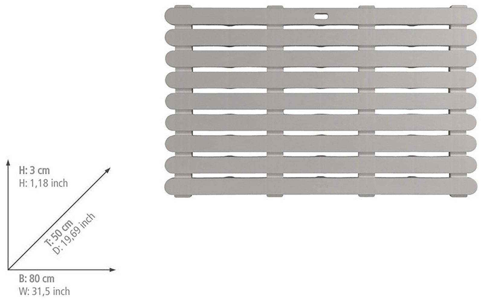 WENKO Badmat Modell Indoor & Outdoor Badmat van stevig kunststof, antislip onderkant (1 stuk)
