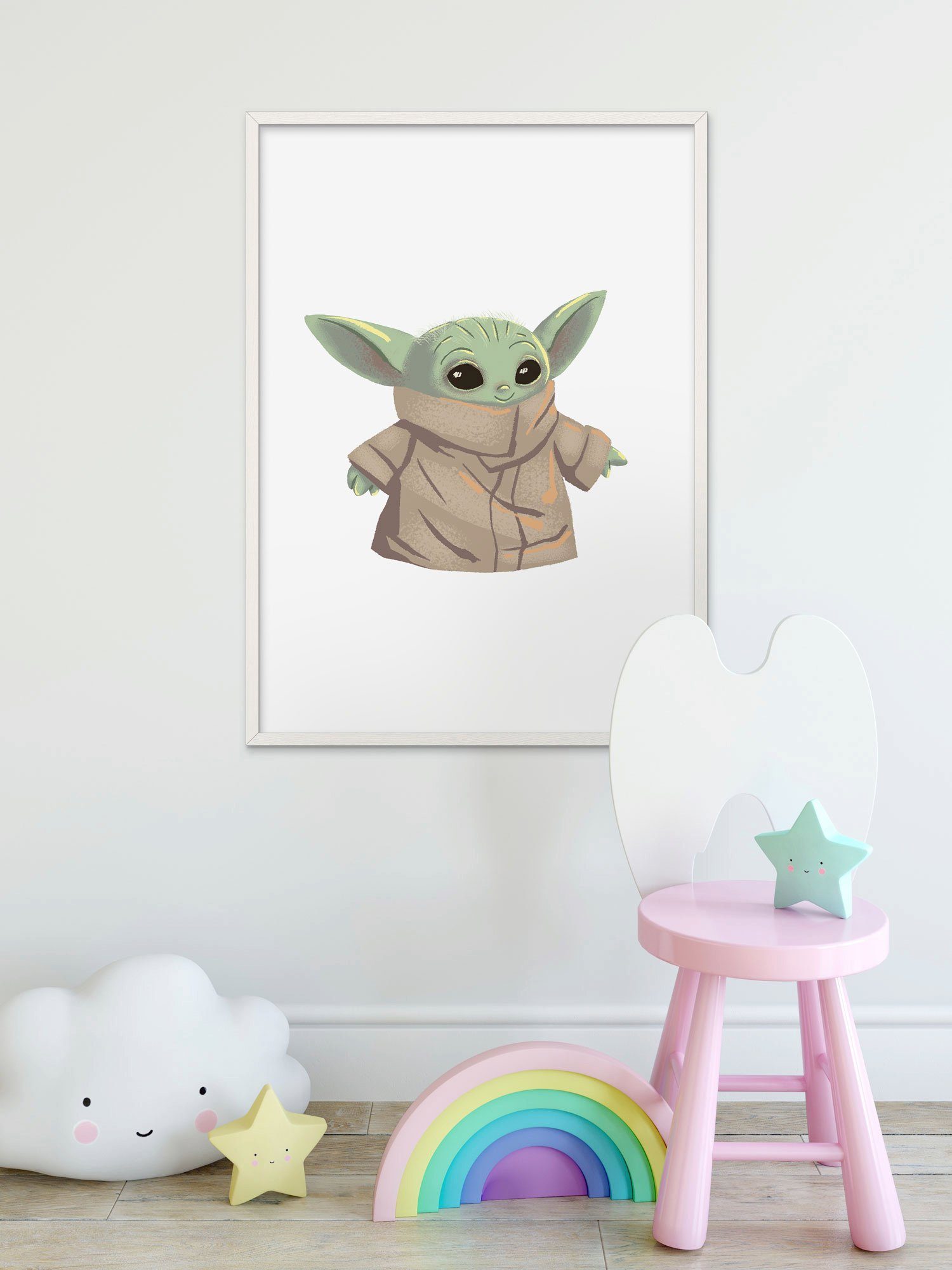 Komar Wanddecoratie Mandalorian The Child Cutie Wanddecoratie voor de kinderkamer - zonder lijst (1 stuk)
