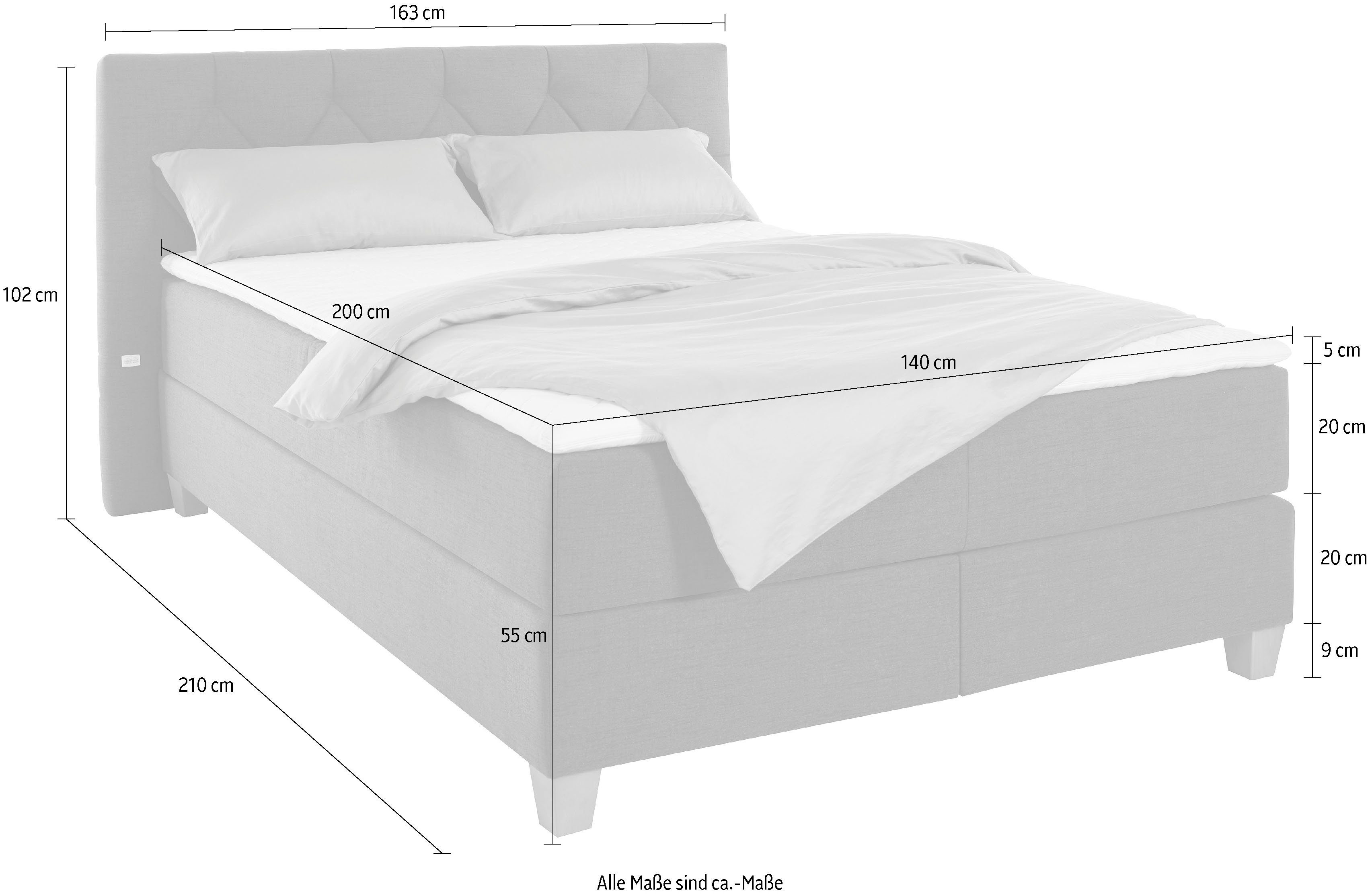 Guido Maria Kretschmer Home&Living Boxspring Harmones in 3 breedten, hardheid ook gemengd met elk 1 matras in h2 en h3