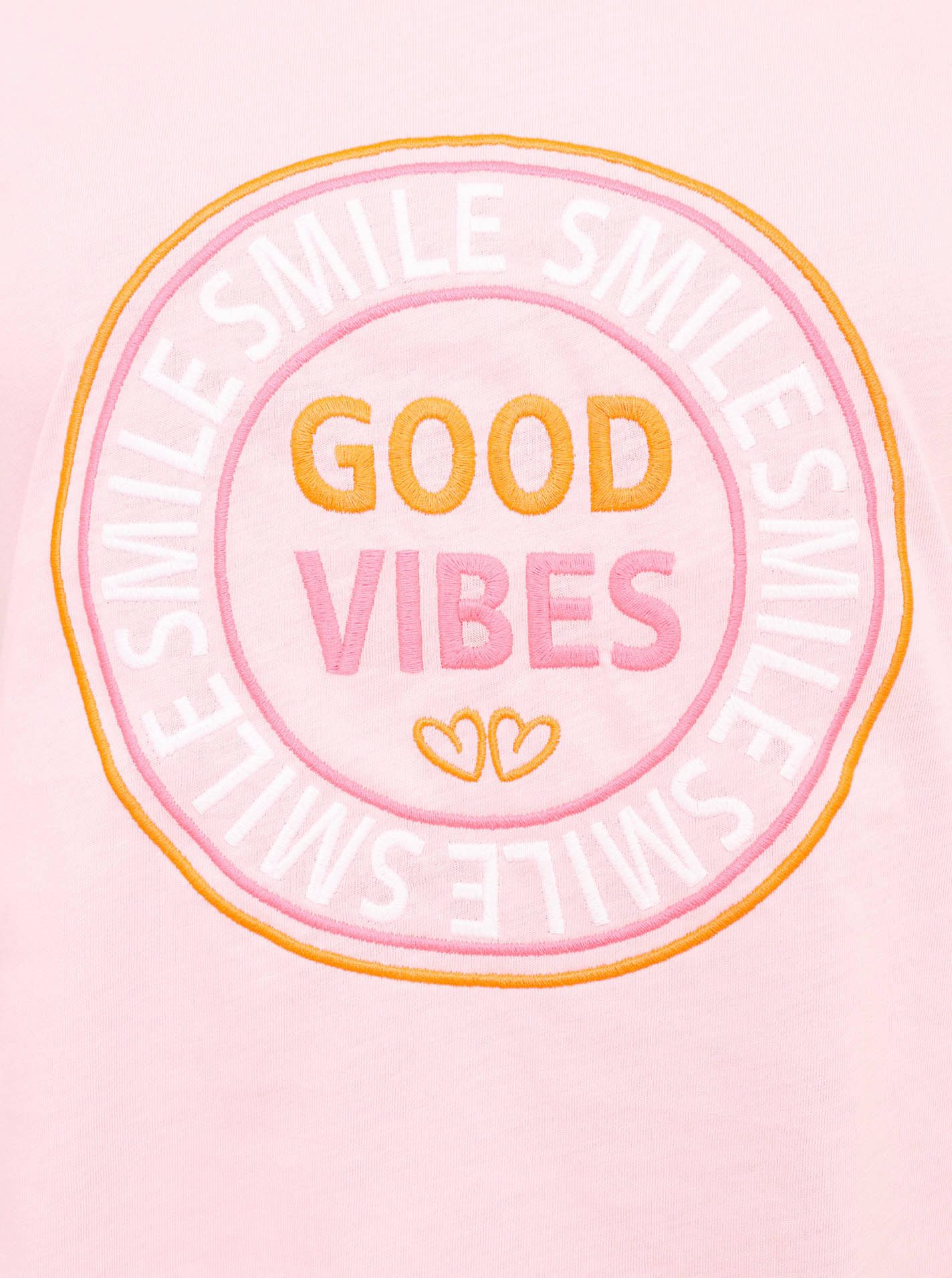 Zwillingsherz T-shirt GOOD VIBES Met veelkleurig borduursel
