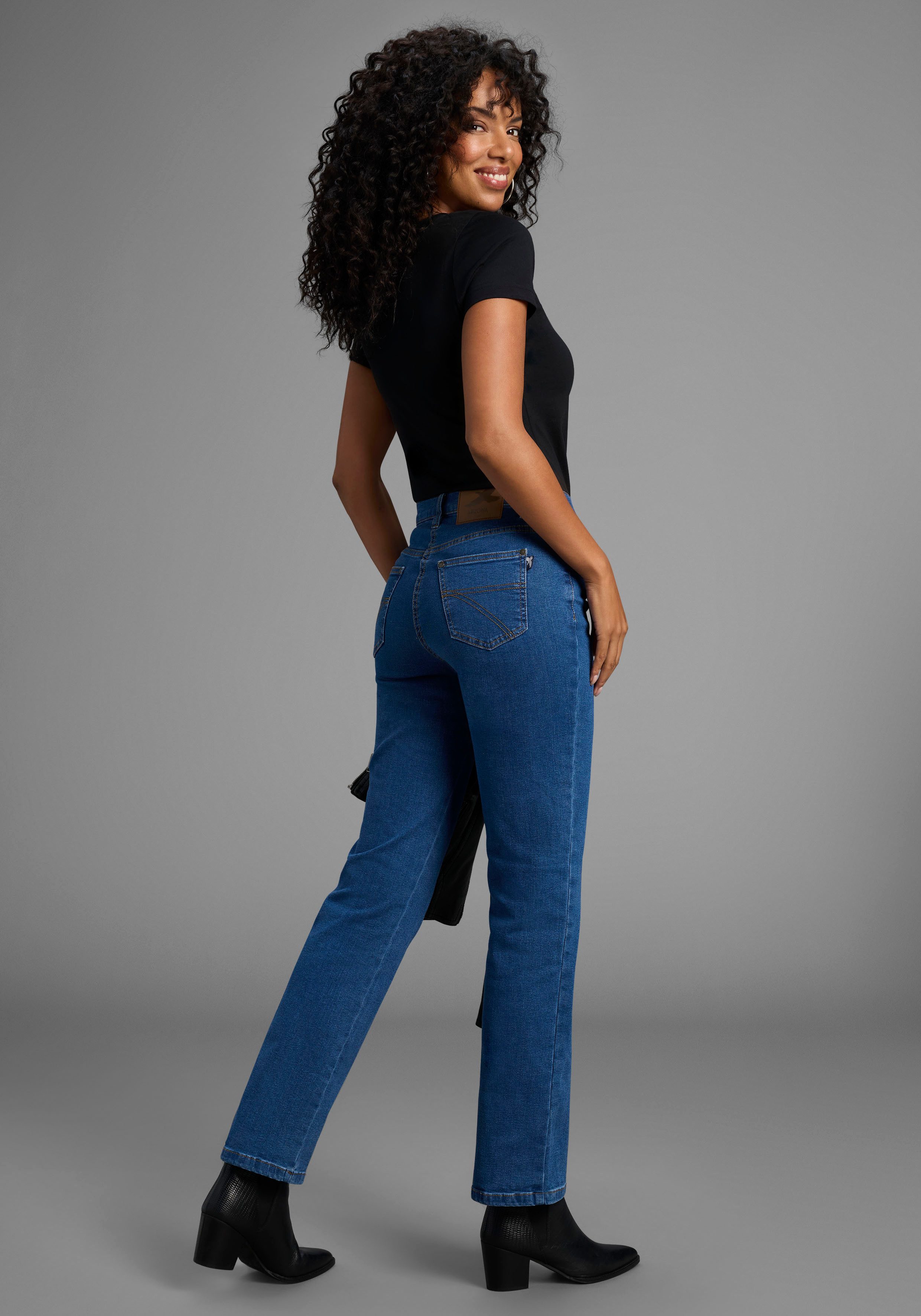 Arizona Rechte jeans Annett comfortabele pasvorm, 5-pocket-stijl, hoge taille
