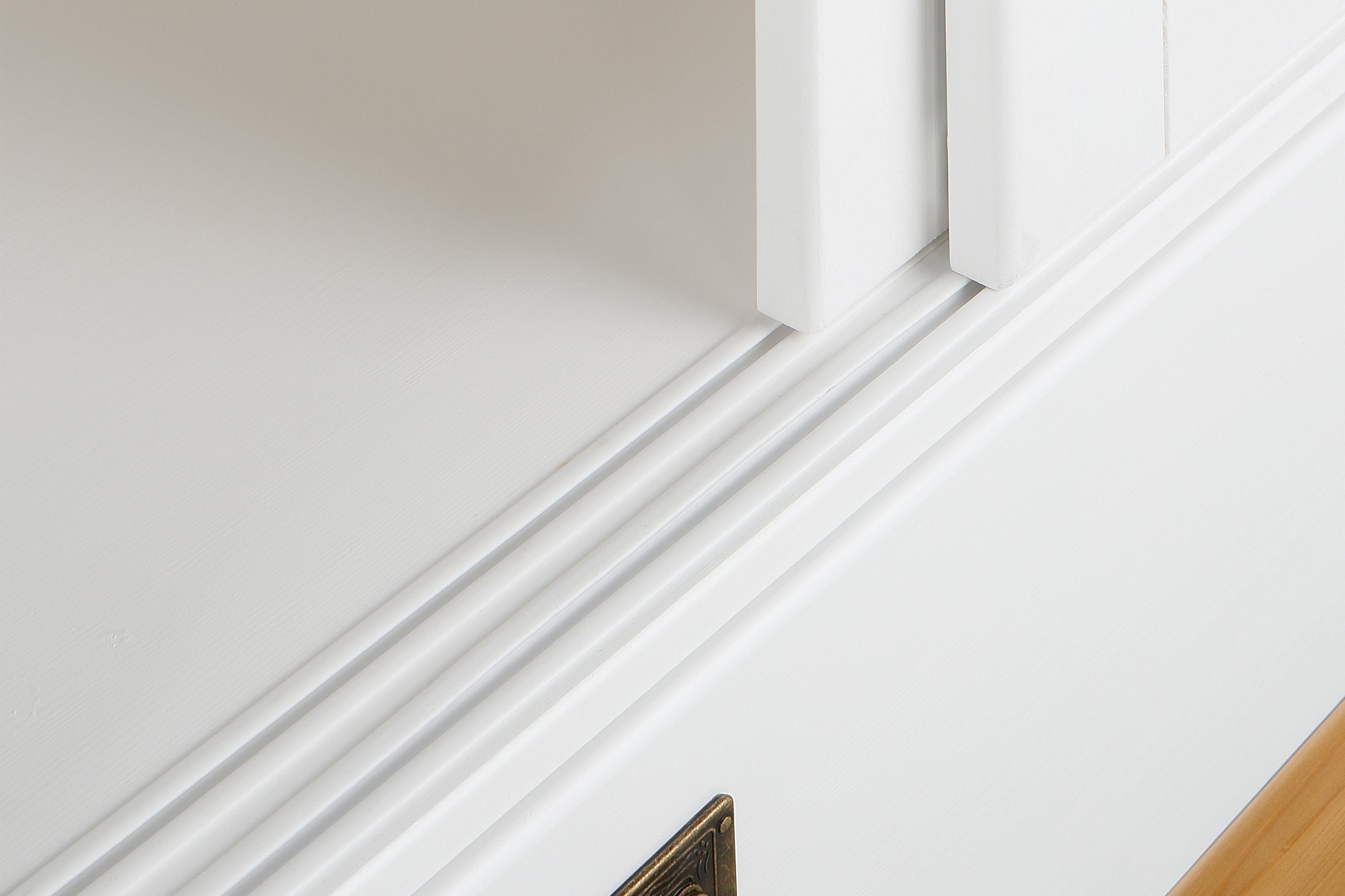 Home affaire Schuifdeurkast Konrad, landelijke stijl, rustiek, met lades + spiegel, kassettes massief dennenhout, fsc®-gecertificeerd, messing handgrepen, verschillende varianten