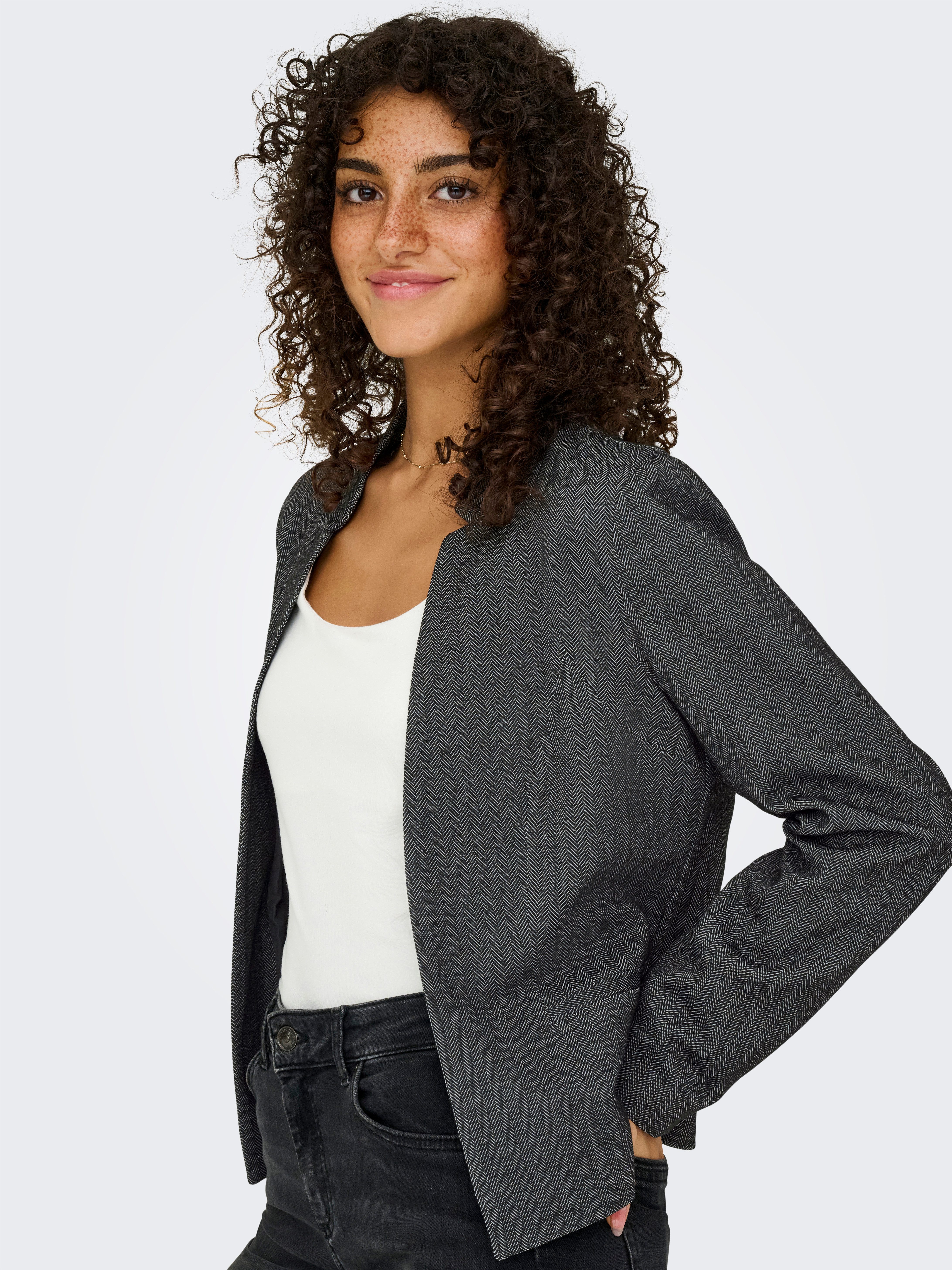 Only Korte blazer ONLADDY L/S HARRINGBONE BLAZER CC TLR