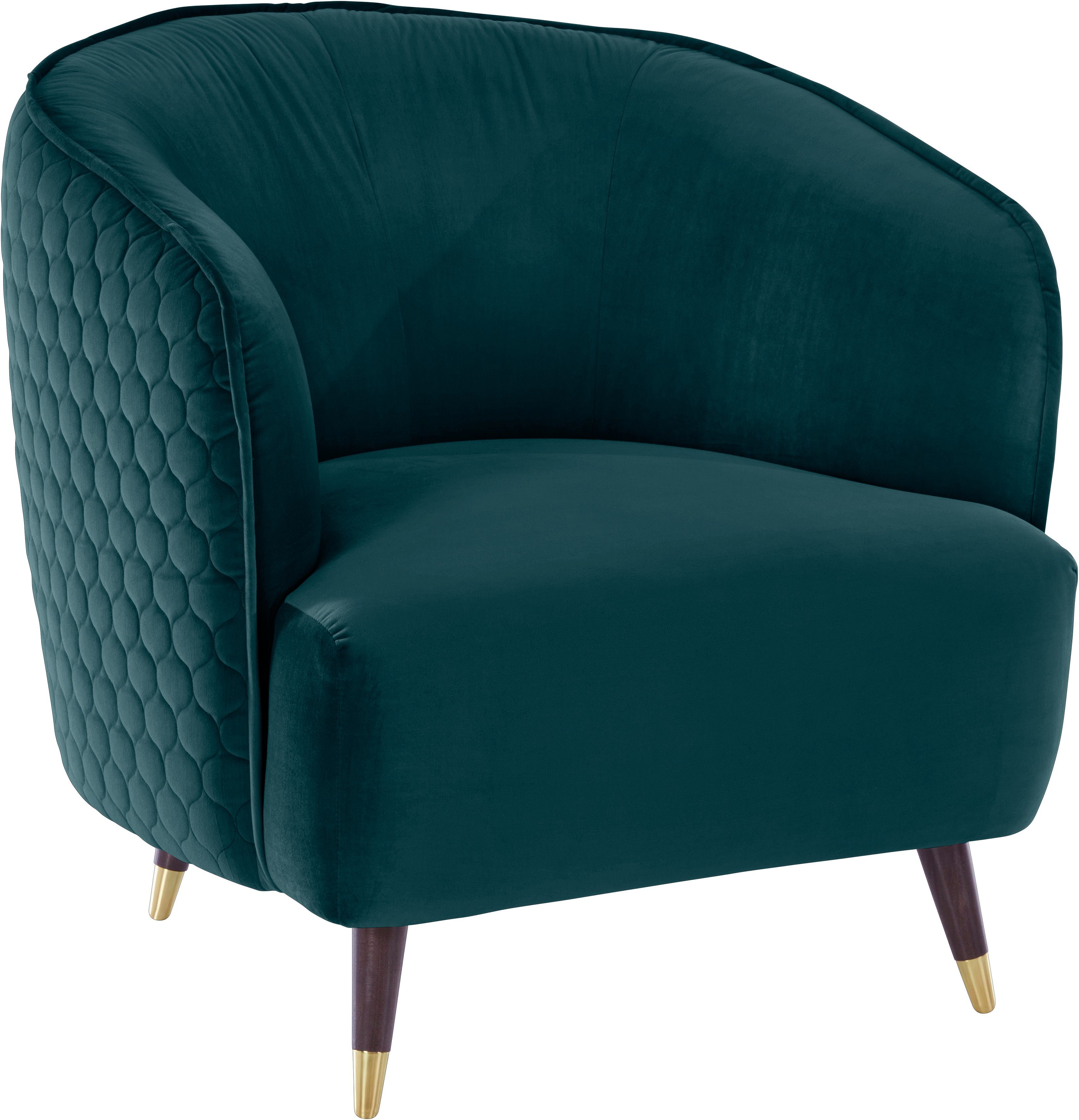 Guido Maria Kretschmer Home&Living Fauteuil Oradea cocktailstoel met elegante stiksels op achterzijde van de rugleuning
