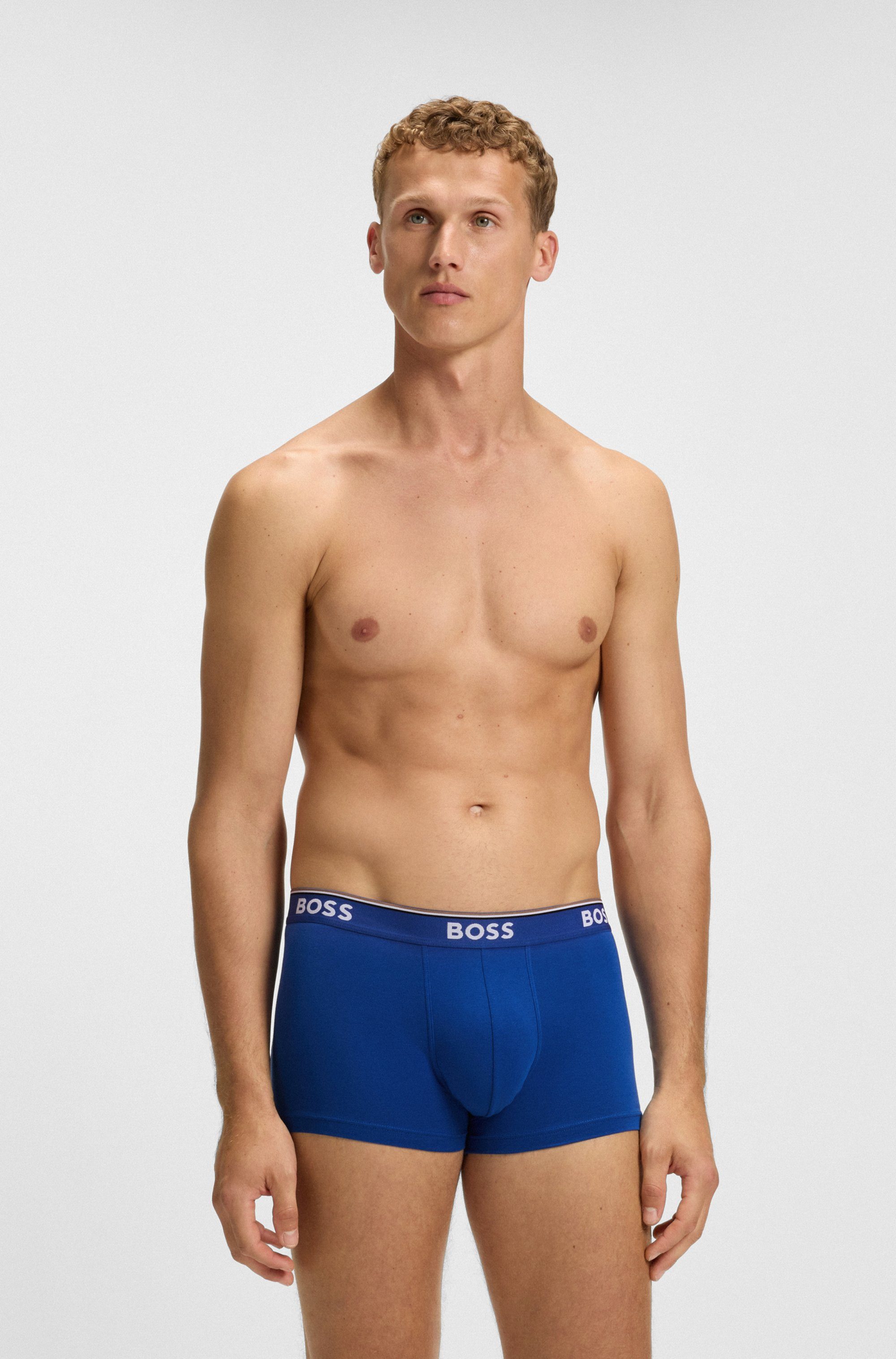 BOSS Boxershort TRUNK 3 PACK BOSS opdruk op de tailleband (3 stuks)