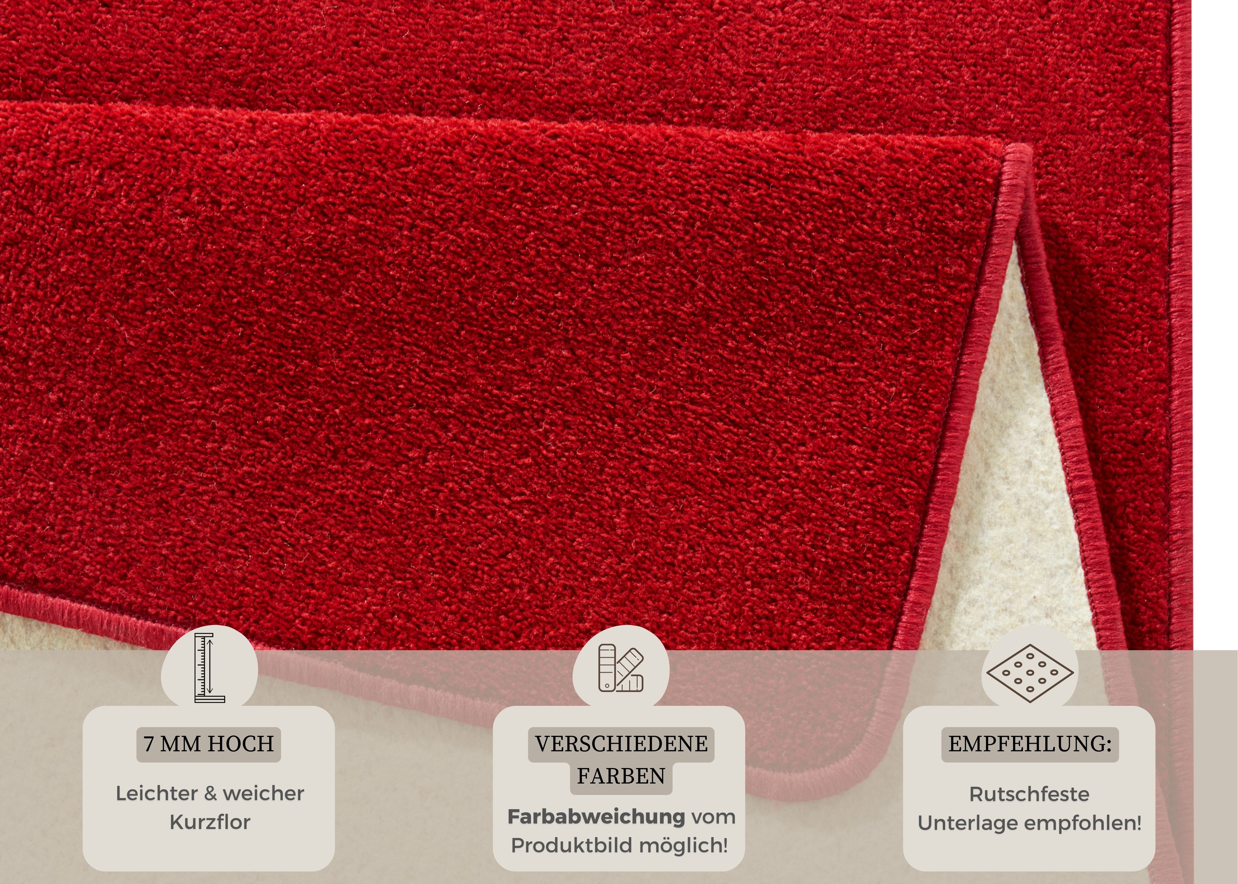 HANSE Home Vloerkleed Fancy Kortpolig, loper, effen, geketteld, woonkamer, slaapkamer, eetkamer