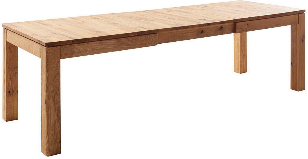MCA furniture Eettafel ETNA 4-poot tafel Massief hout, doorlopende lamel, blokvoet 10x10 cm, tafelblad 2,5 cm