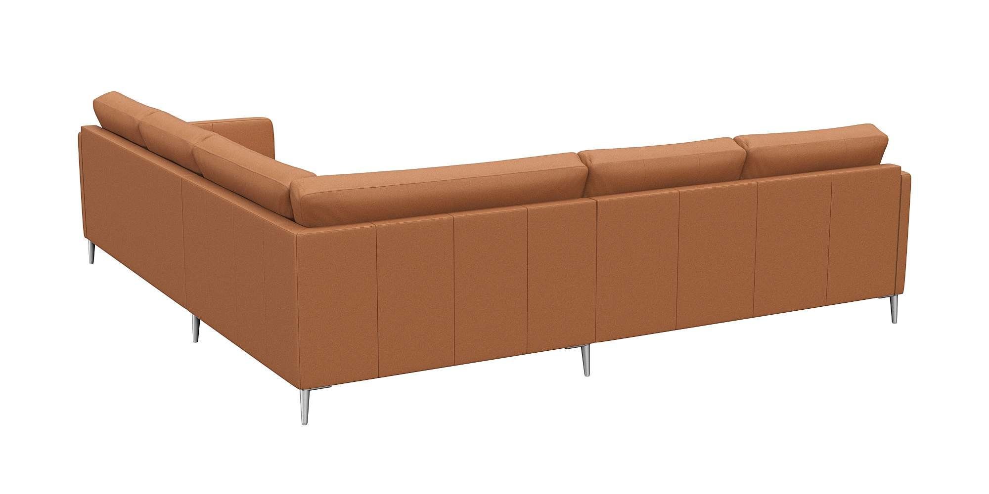 FLEXLUX Hoekbank Fiore, gelijkbenig, comfortabel door hoogwaardige zitconstructie smalle armleuningen, super zitcomfort door koudschuim, voeten van aluminium