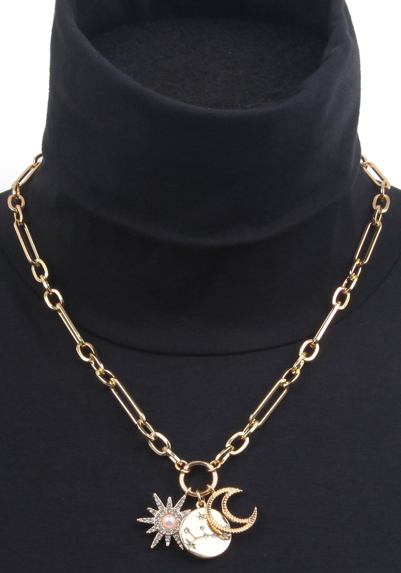 Firetti Ketting met hanger Halsketting schakelketting zon, maan, sterren