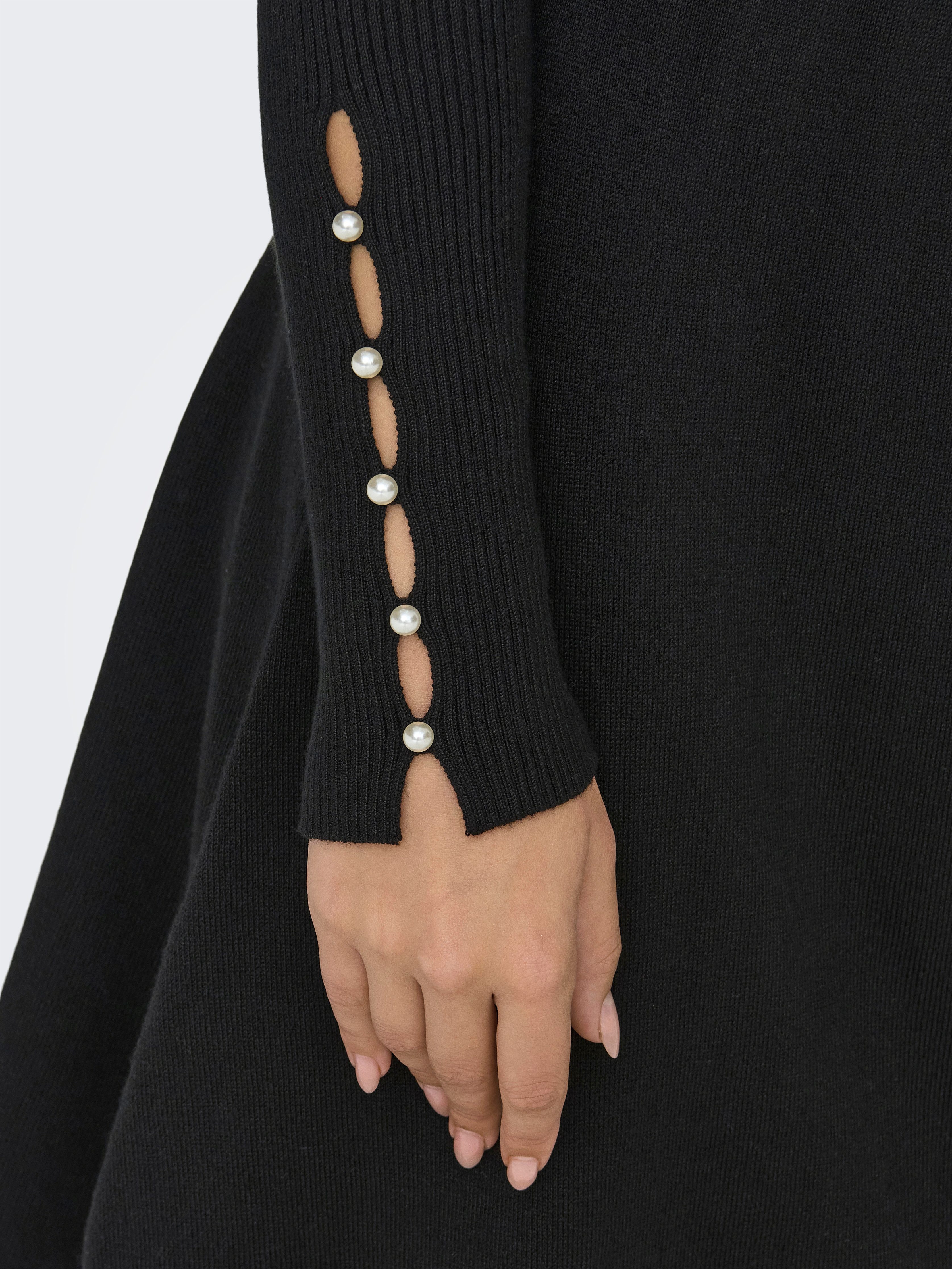Only Midi-jurk ONLNATASCHA LS PEARL O-NECK DRESS CC KNT