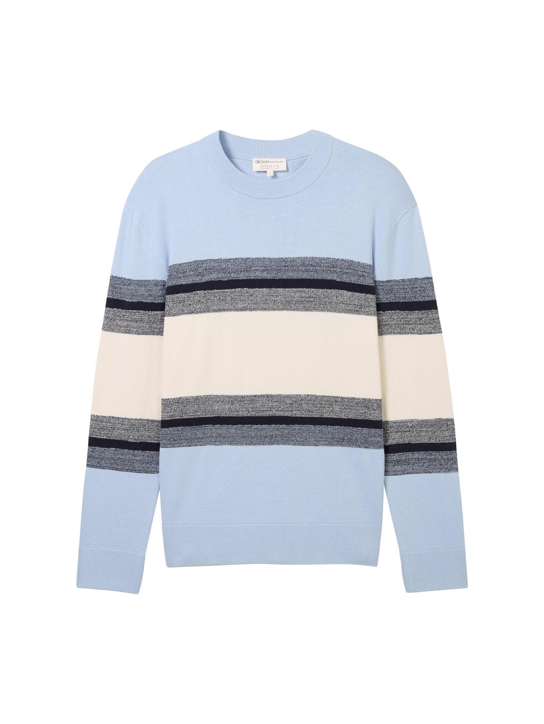 Tom Tailor Denim Gebreide trui met blokstrepen
