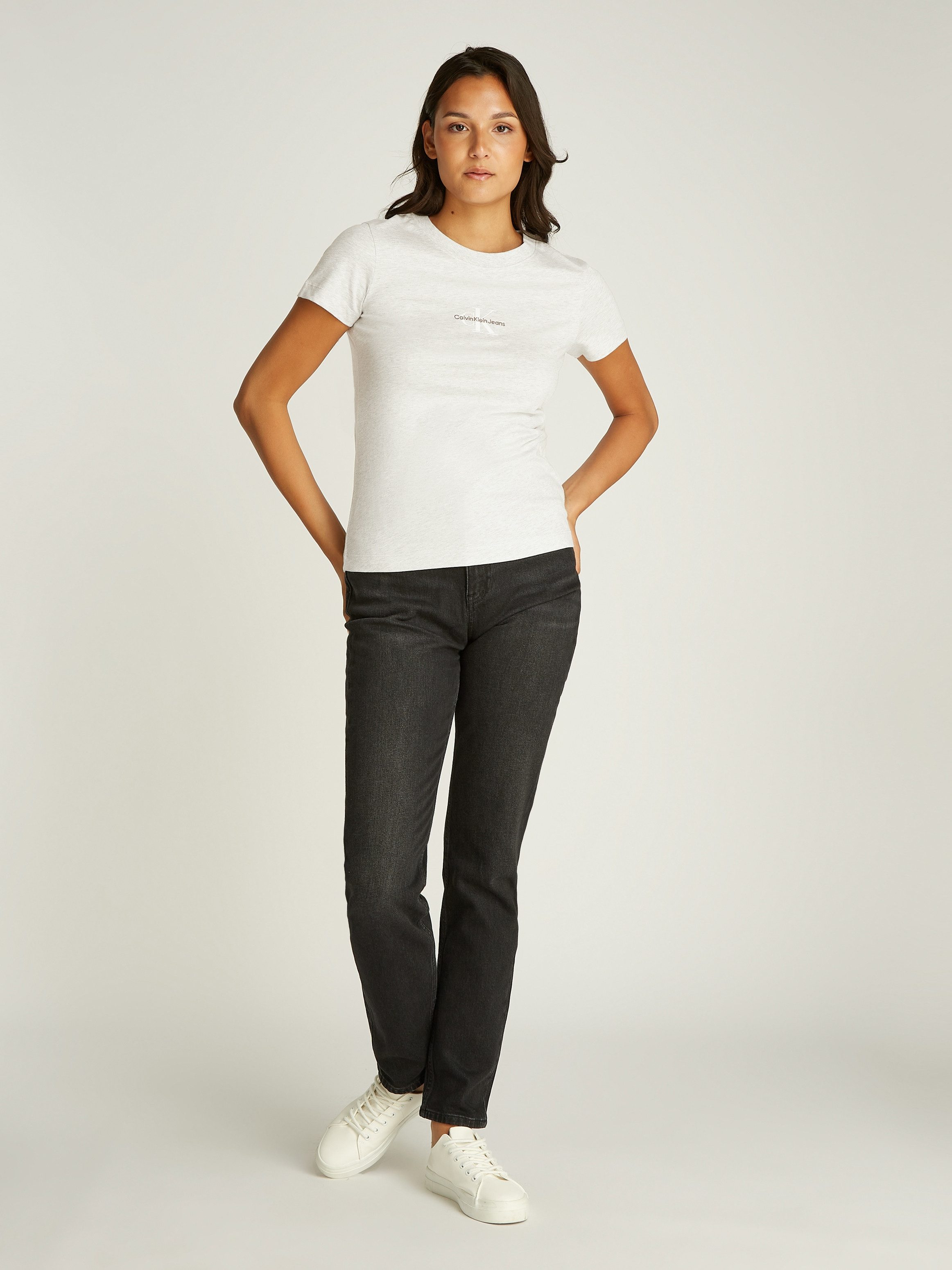 Calvin Klein T-shirt MONOLOGO SLIM TEE met gestempeld logo