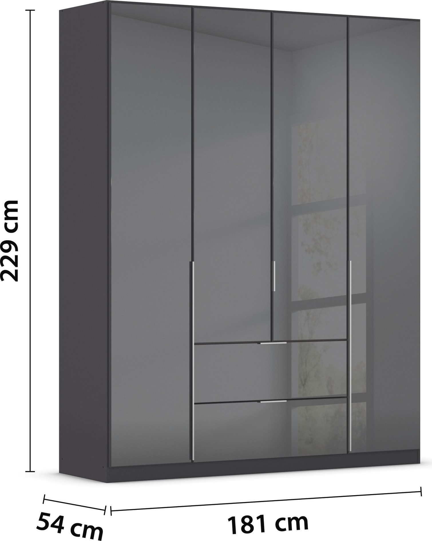 rauch Draaideurkast Kledingkasten kast garderobe AGORDO met glazen front