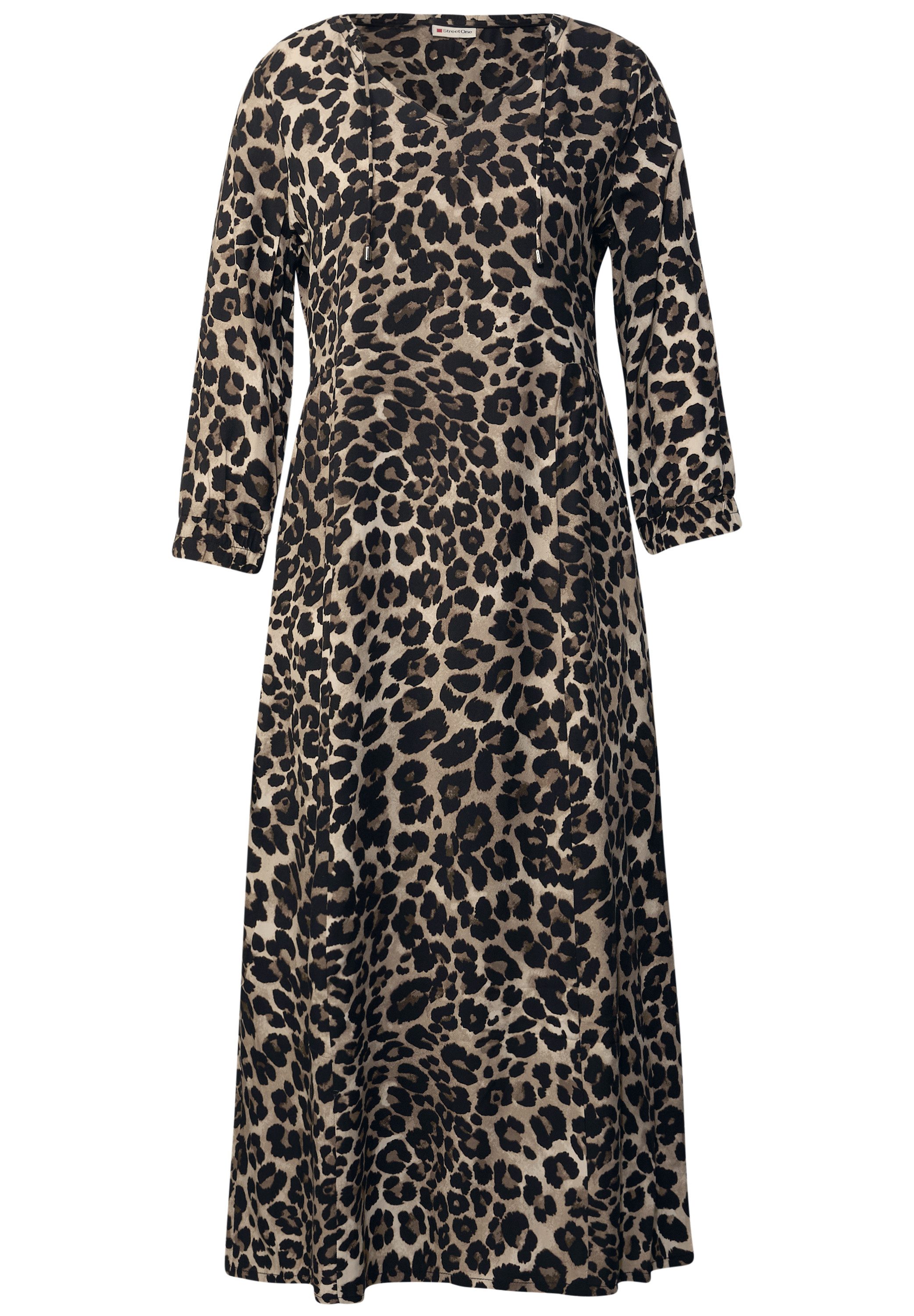 STREET ONE Midi-jurk met grafisch patroon en 3/4-mouwen