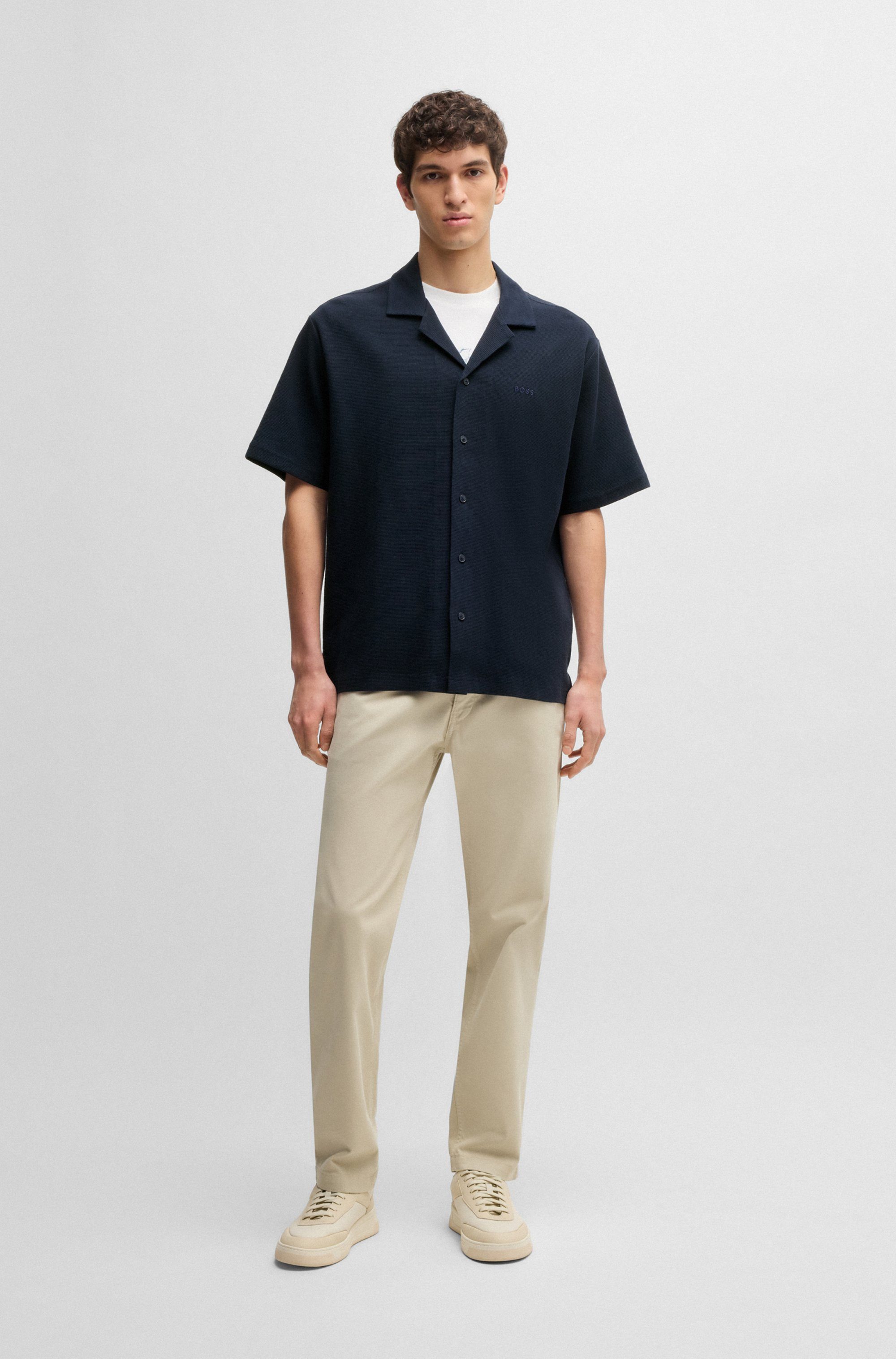 Boss Orange Shirt met korte mouwen Pe met ton-sur-tonlogo