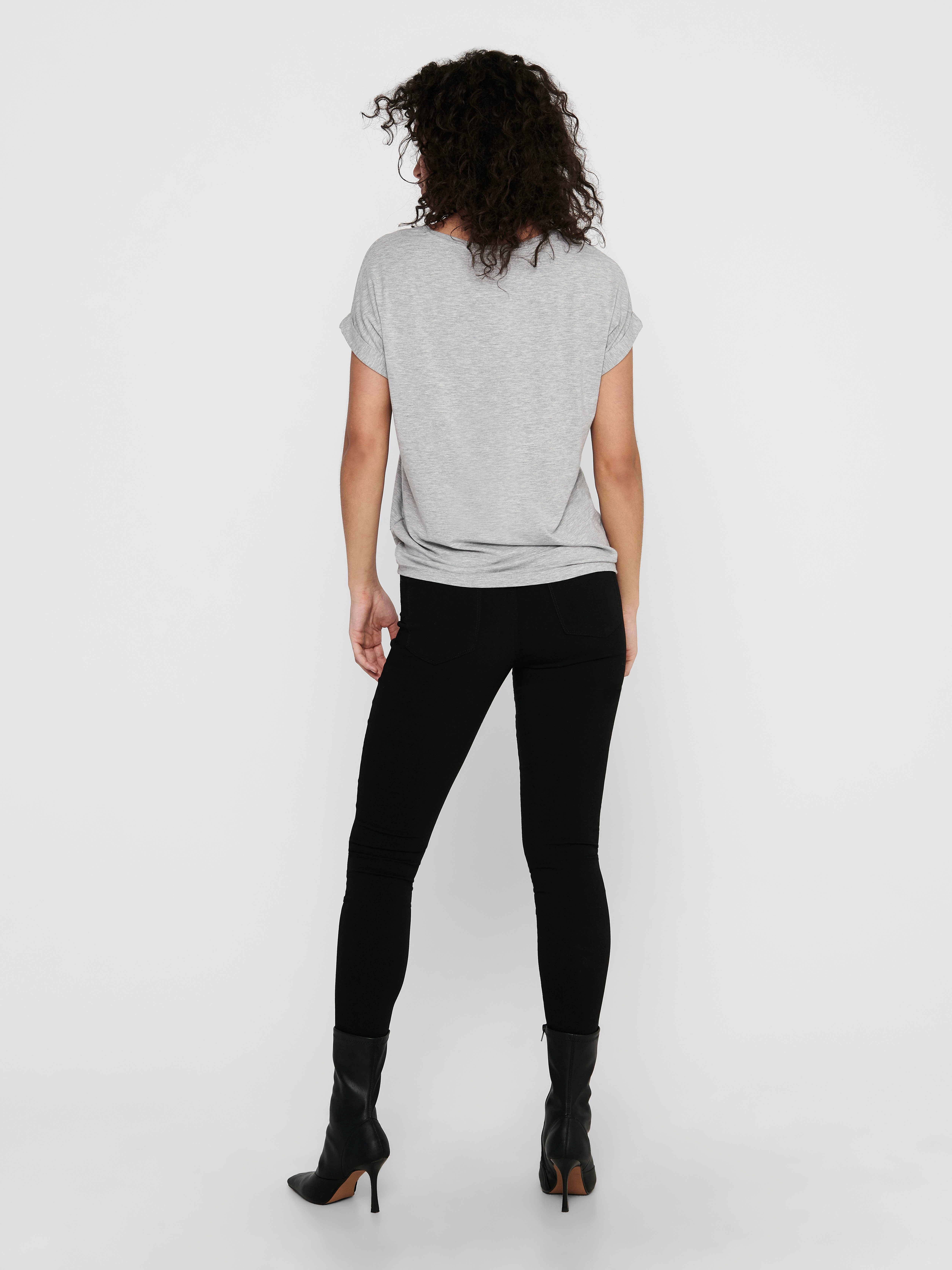 Only T-shirt ONLMOSTER – T-shirt met gemêleerde look en elastisch materiaal